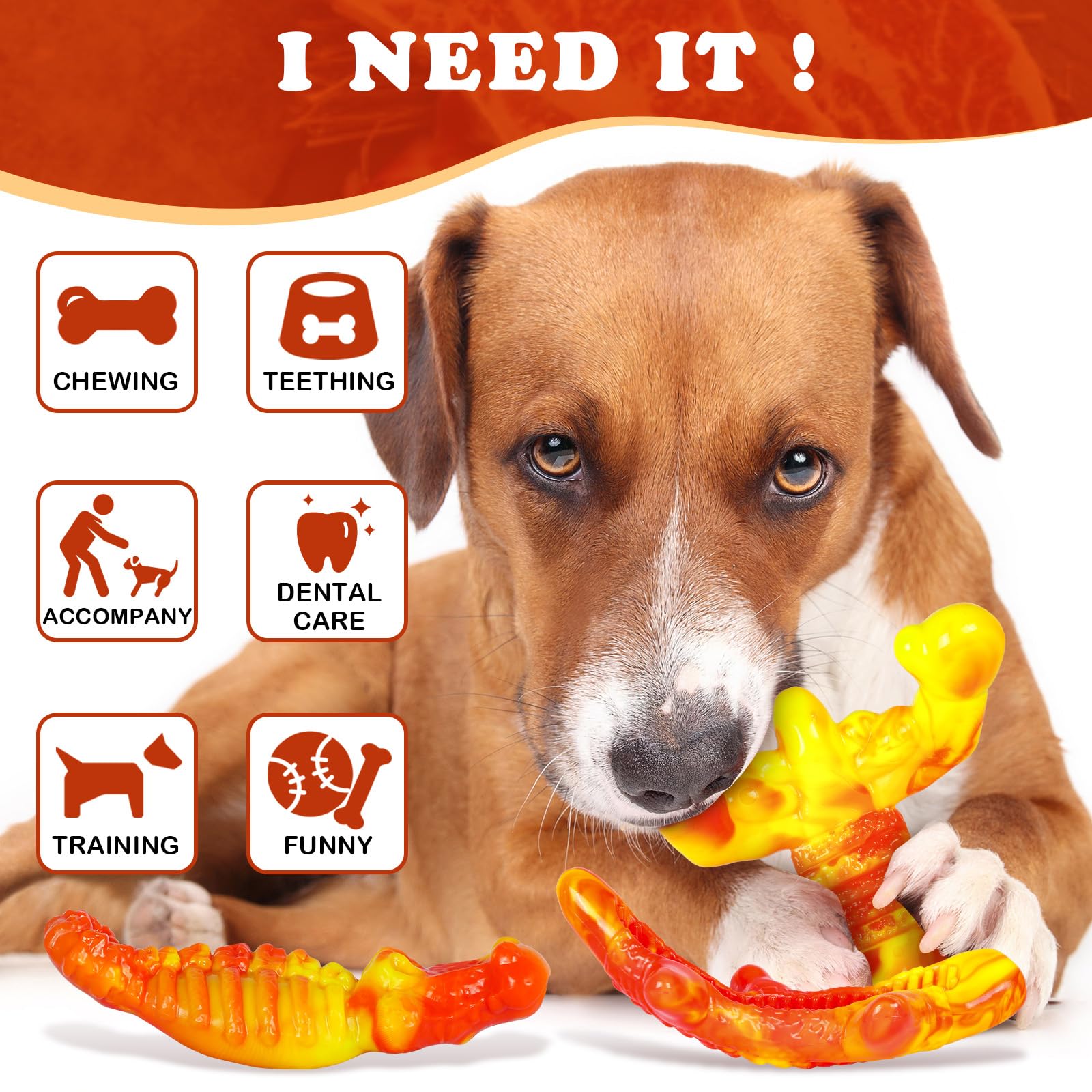 Apasiri 3 Pack Indestructible Dog Chew Toys for Aggressive Chewers - Durable Large Breed Dog Toys for Strong Chewers - Perfect for Teething, Boredom Relief & Playtime