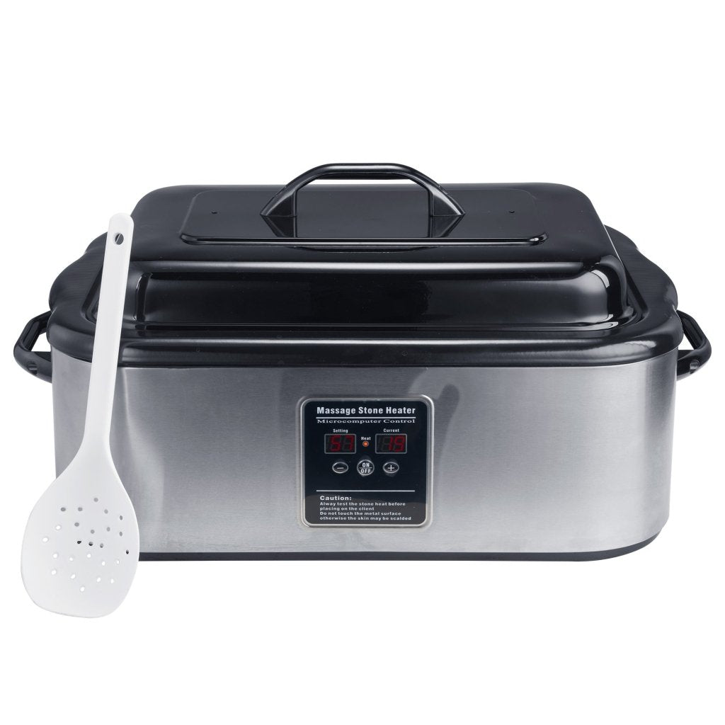 18 Quart LED Digital Hot Stone Warmer - Stainless Steel Portable Massage Heater for Spa & Therapy | Professional Massage Stone Heating Device | Perfect for Massage Therapists, Home Spa & Relaxation
