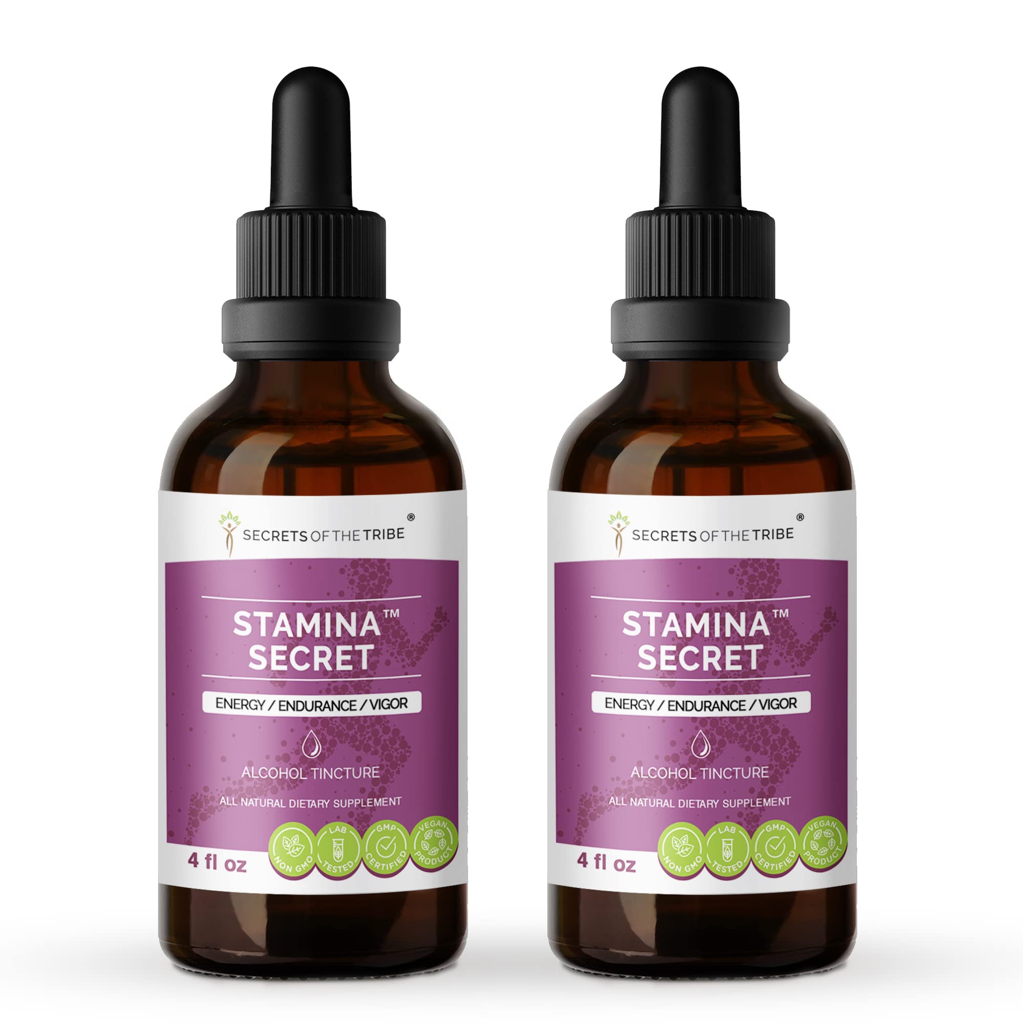 Stamina Secret Alcohol-Free Herbal Tincture - Maca, Schisandra, Eleuthero, Gotu Kola & Rhodiola Extract for Energy, Endurance & Vitality (2x4oz) | Natural Performance Booster for Athletes, Workouts & Daily Energy Support