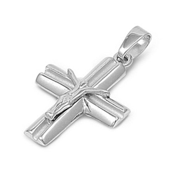 22mm Cross Friendship Pendant - 925 Sterling Silver Jesus Crucifix Necklace Charm - Religious Christian Jewelry for Women & Men - Perfect for Baptism, Confirmation & Daily Faith Wear