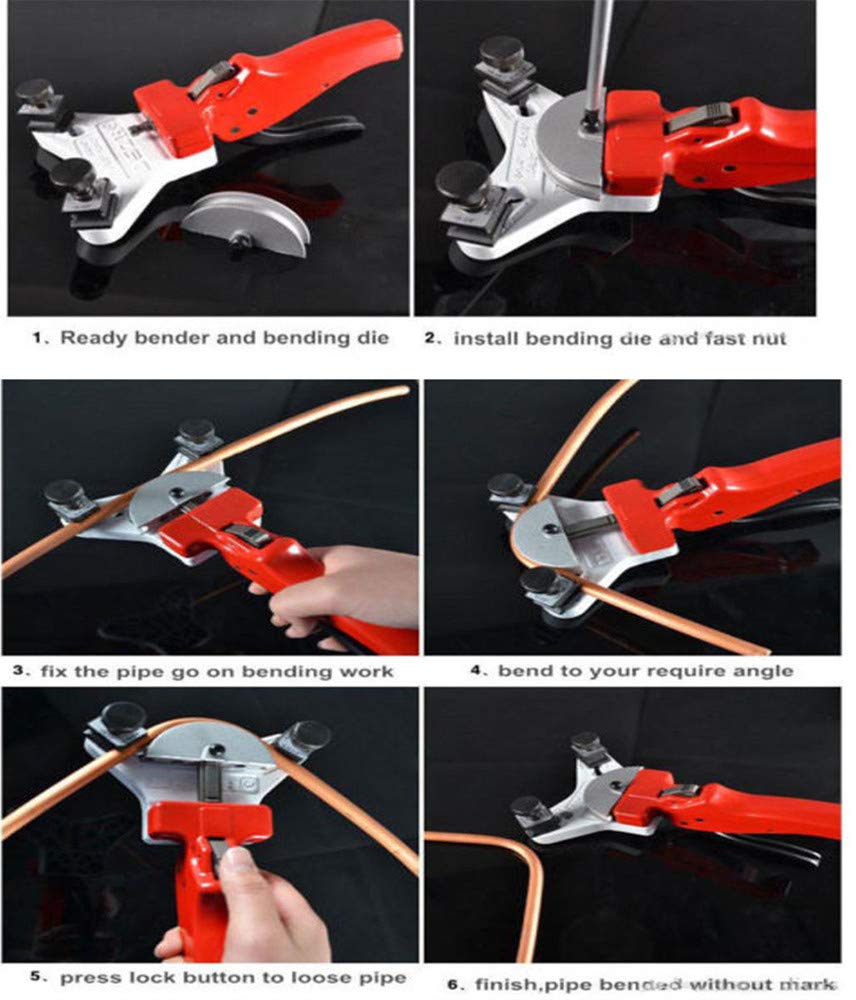 NEWTRY 90 Degree Manual Copper Pipe Bender Kit (3/16