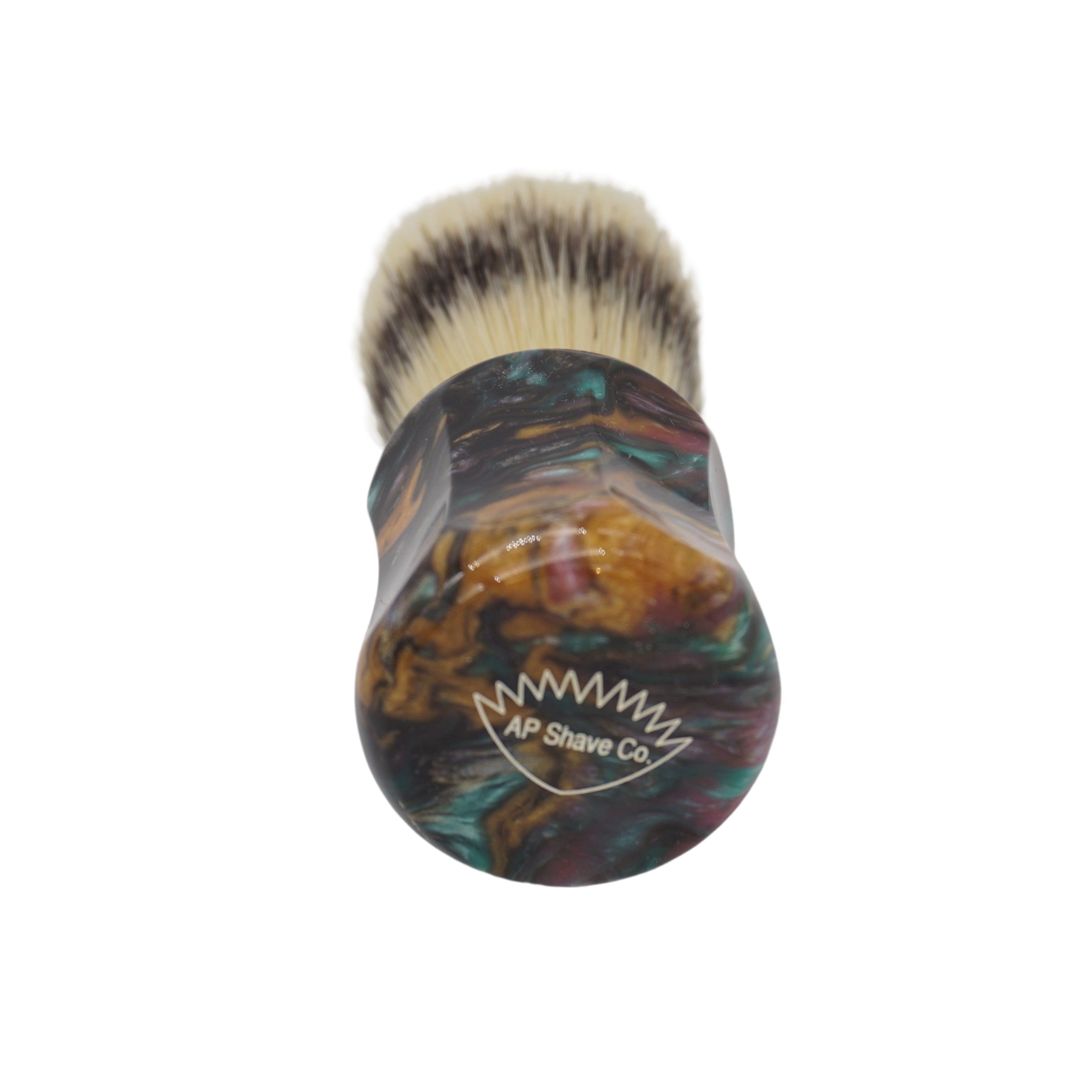 Premium 24mm Semogue Striped Boar Shaving Brush with Dark Abalone Resin Handle - Factory Second by Shavemac & AP Shave Co. - Perfect for Wet Shaving, Grooming Kits & Luxury Bathroom Essentials