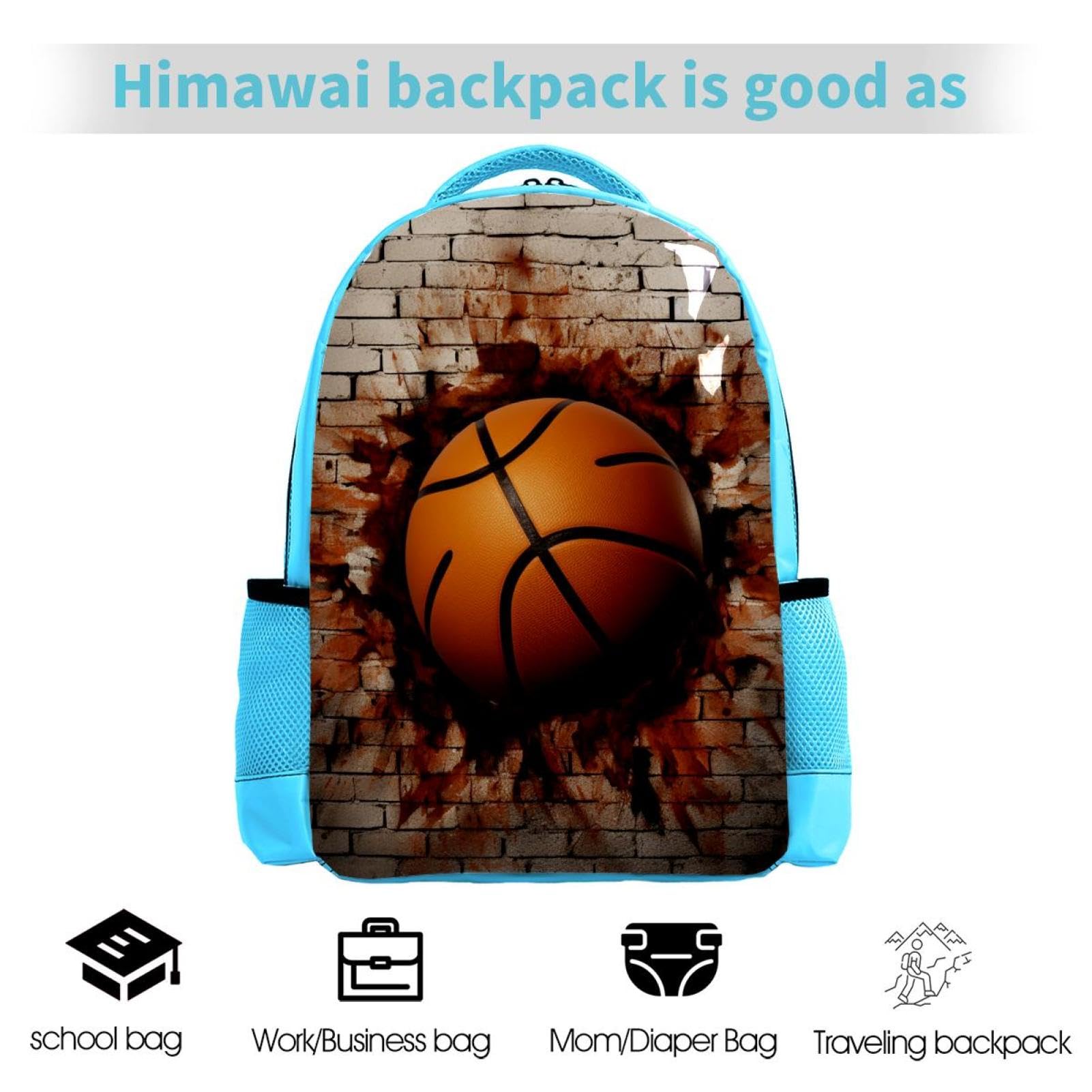 3D Pattern Basketball Backpack for Women & Men - Stylish Travel Backpack for Gym, School & Outdoor Adventures