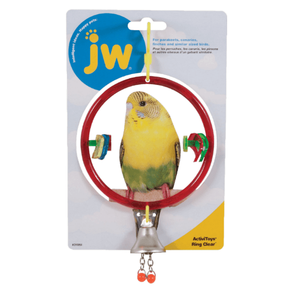 JW Activitoys Clear Bird Toy Rings - Colorful Chewing & Foraging Toy for Parrots, Cockatiels, and Small Birds - Perfect for Cage Enrichment and Playtime