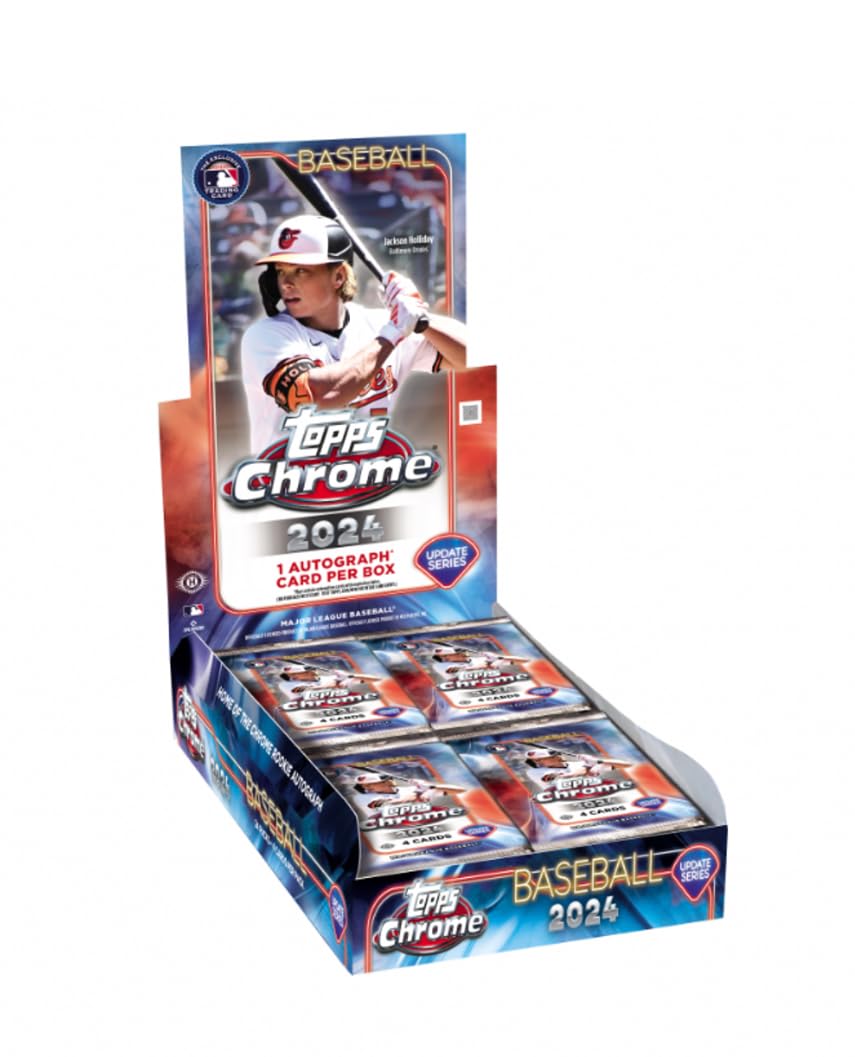 2024 Topps Chrome Update Baseball Sealed Hobby Box - 1 Autograph Guaranteed per Box | Collectible Trading Cards for Sports Fans & Gift for Baseball Enthusiasts