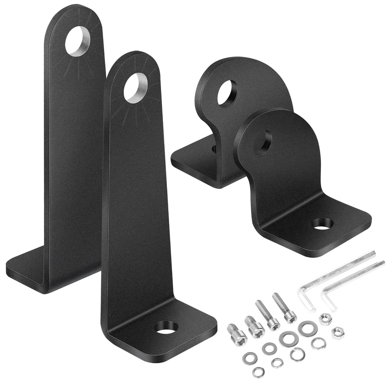 OFFROADTOWN 2 Pack Universal Light Bar Mounting Brackets - Adjustable L-Shape Side Mount for Single Row Straight/Curved Light Bars - Compatible with Jeep, Truck & Offroad Vehicles (Perfect for Night Offroading & Adventure Driving)