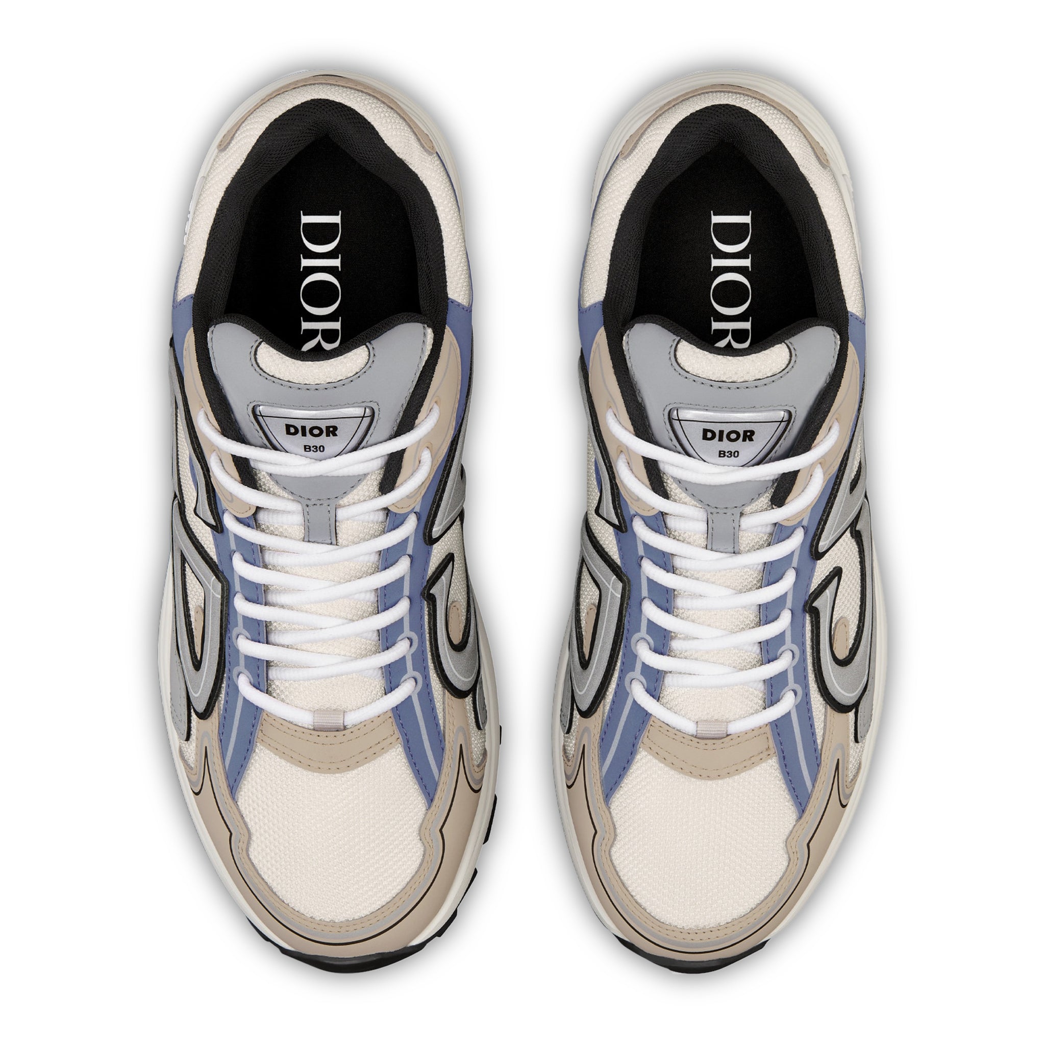 Dior B30 Sneakers in Cream Beige & Blue Grey - Luxury Fashion Trainers for Men & Women | Perfect for Casual Wear, Street Style & Everyday Comfort