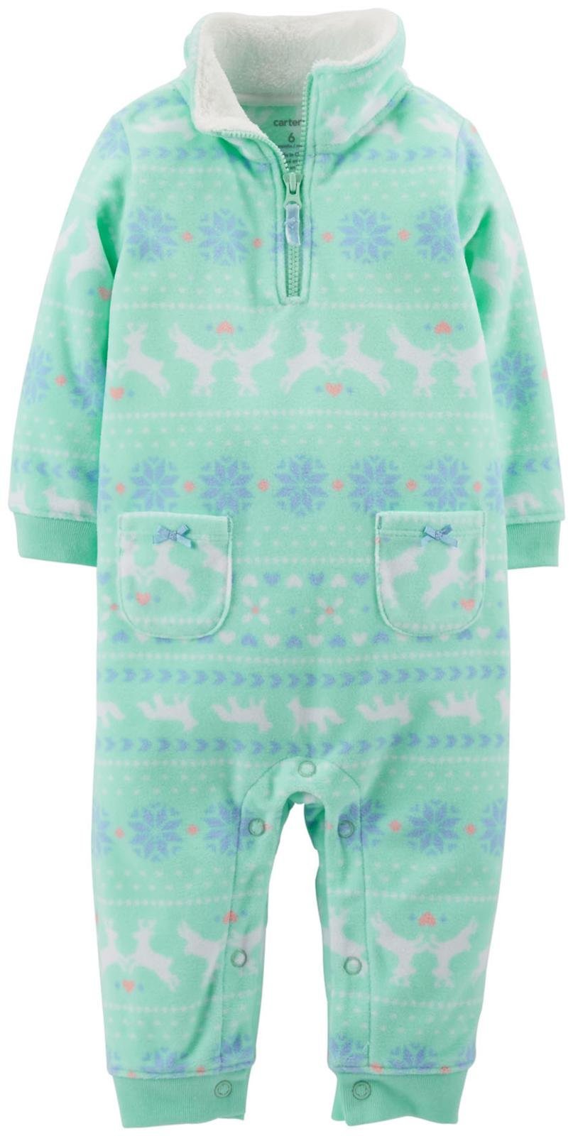 Carter's Baby Girls' Mint Romper - Soft Cotton One-Piece Outfit for Newborns & Infants | Perfect for Playtime, Photos & Everyday Wear