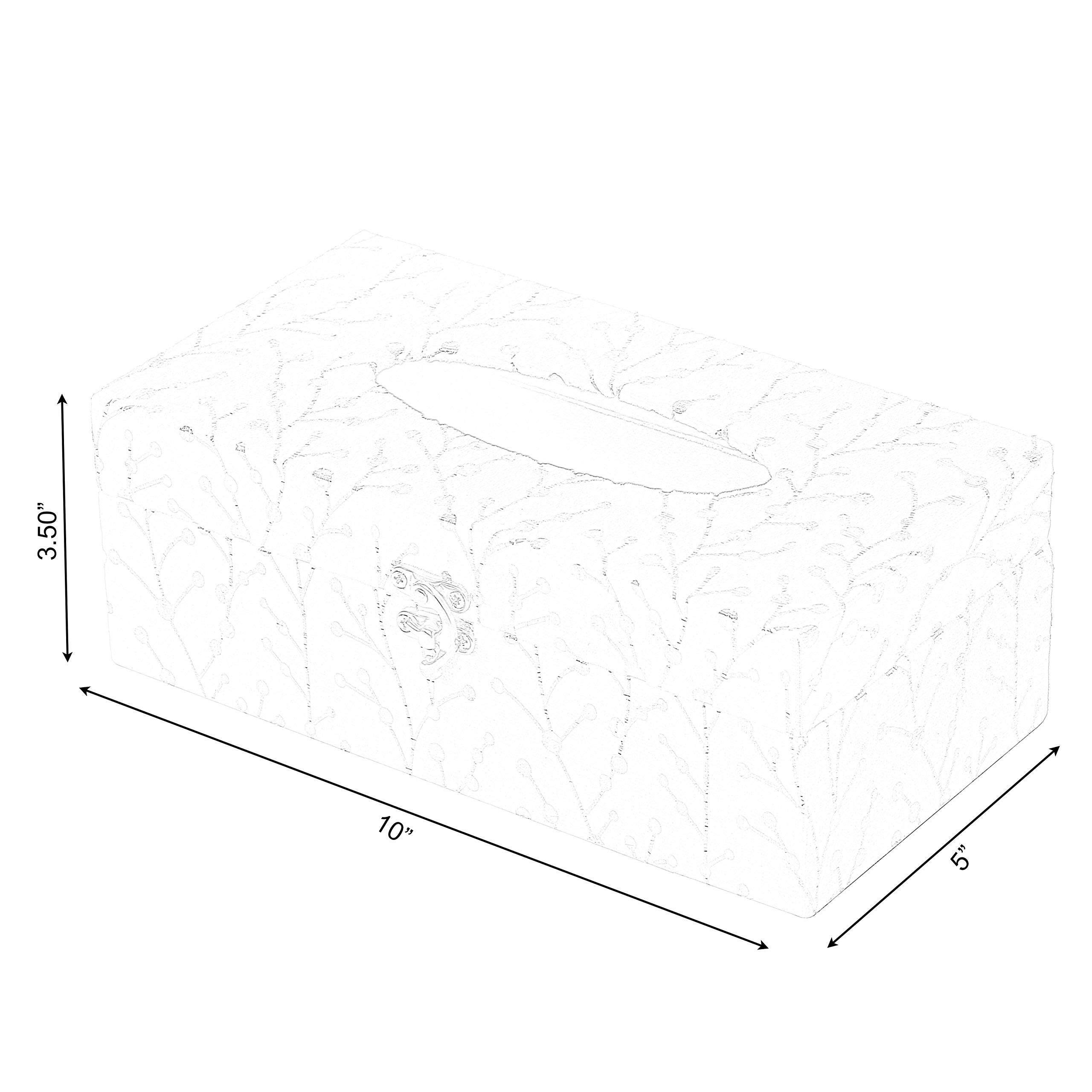 Modern Rectangular Velvet Tissue Box Cover - Elegant White Paper Tissue Holder for Living Room, Bedroom & Office Decor