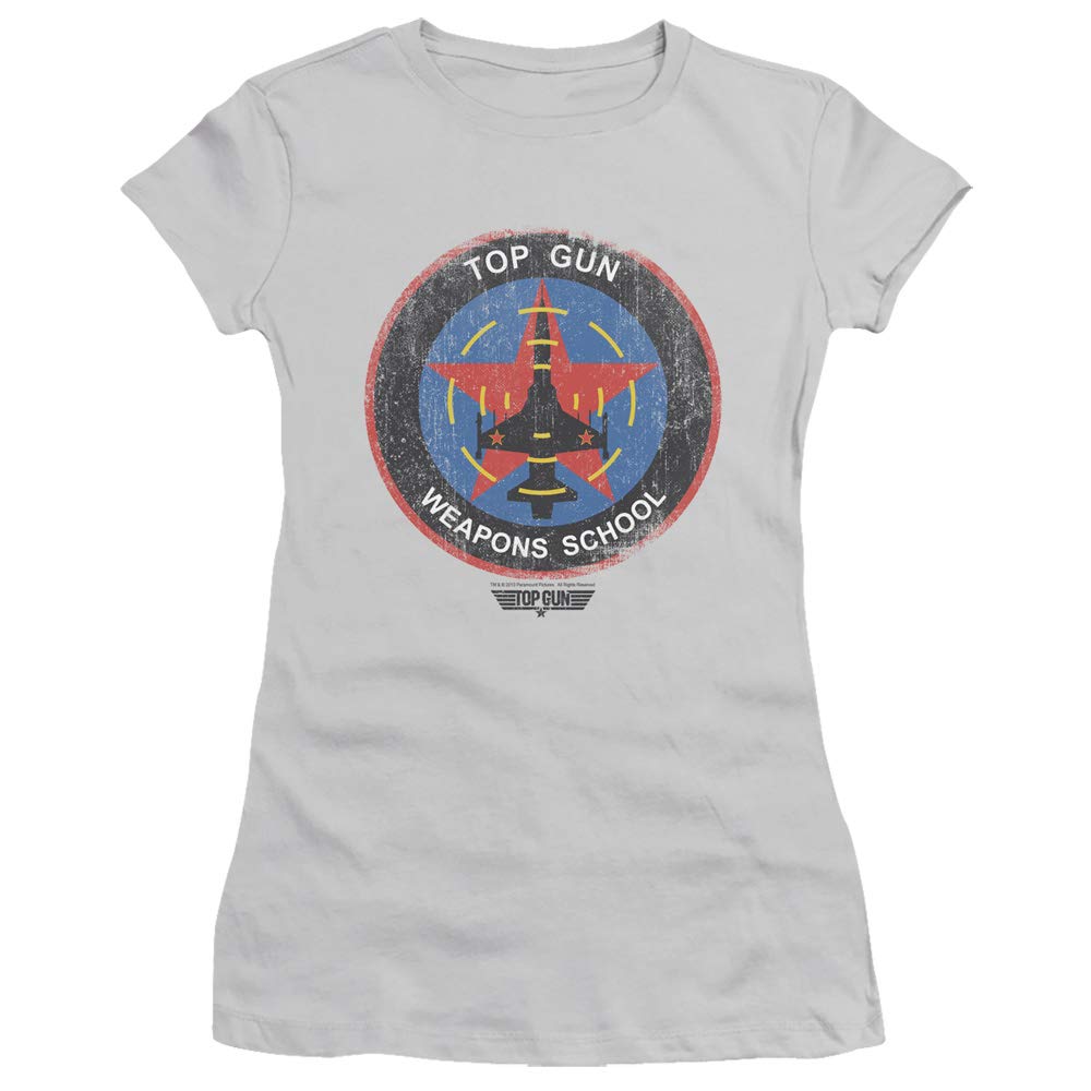 Top Gun Juniors T-Shirt - Weapons School Silver Tee for Kids | Cool Military Inspired Cotton Shirt for Boys & Girls | Perfect for School, Casual Wear & Aviation Enthusiasts