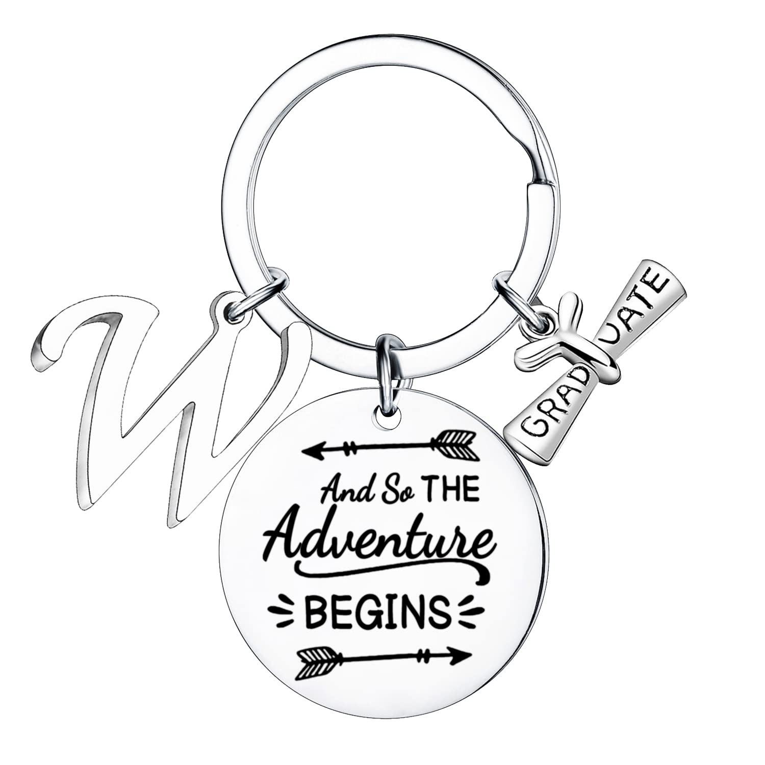 Personalized Initial Keychain - Unique Graduation Gift for Women & Men - High School & College Senior Jewelry - Perfect for Backpacks, Wallets & Key Rings