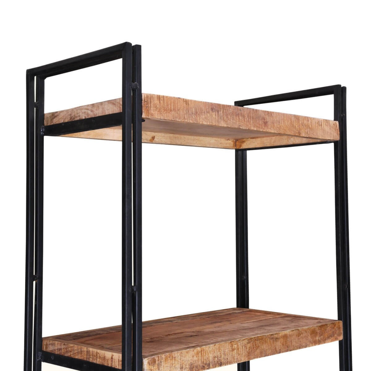 Corvallis 4-Shelf Solid Wood Industrial Bookcase - Rustic Bookshelf for Living Room, Office & Study - Sturdy Storage for Books, Decor & Essentials
