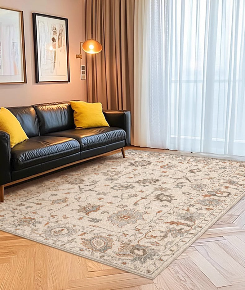Floral Pattern Modern Area Rugs - Soft Non-Slip Farmhouse, Bedroom, Dining & Living Room Rug - Perfect for Home Decor, Boho Style & Cozy Interior Design
