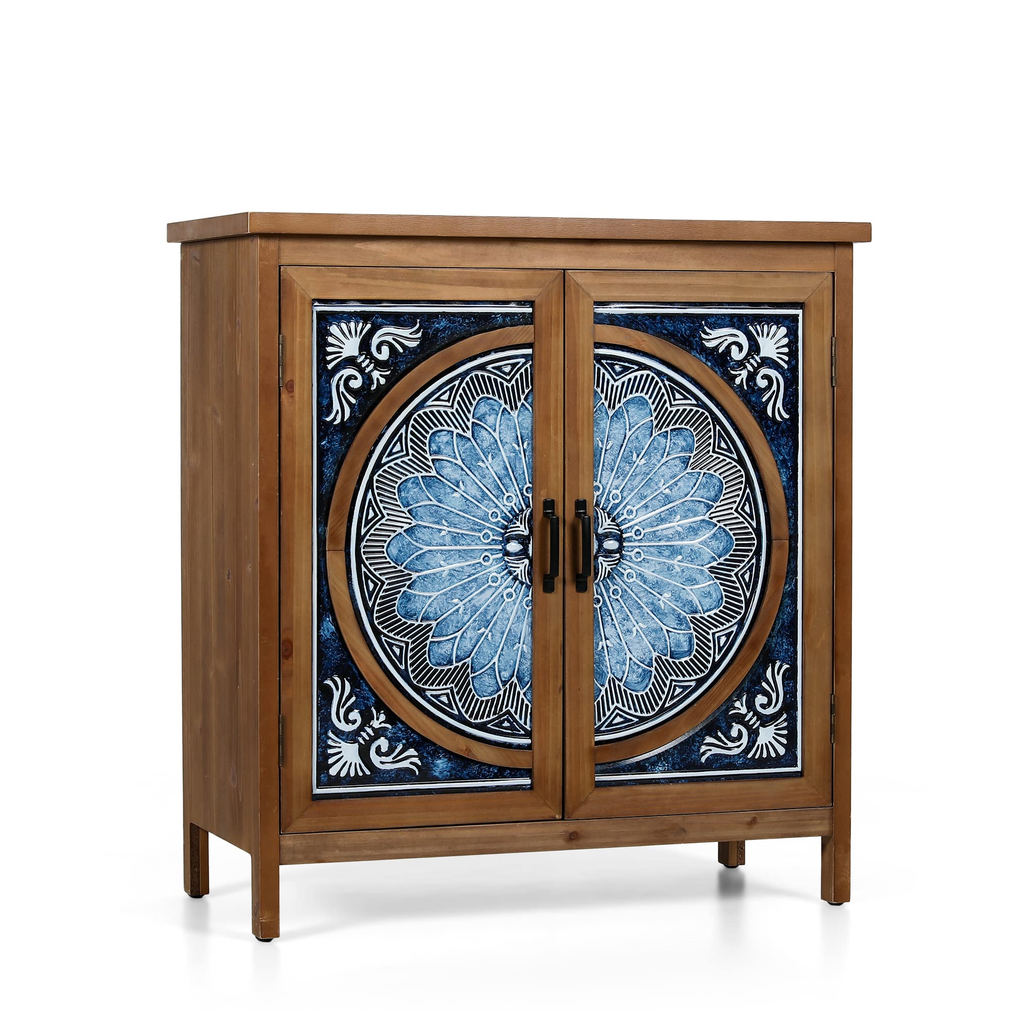 PHI VILLA Accent Cabinet with Doors - Small Storage Cabinet, Sideboard Buffet Credenza for Living Room & Entryway - Perfect for Home Organization & Stylish Display