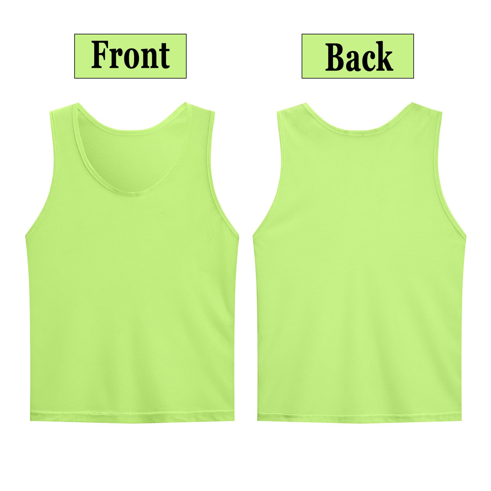 12 Pack Scrimmage Vests - Reversible Team Training Jerseys, Sports Pinnies & Soccer Bibs with Carry Bag for Soccer, Basketball & Football Practice Drills