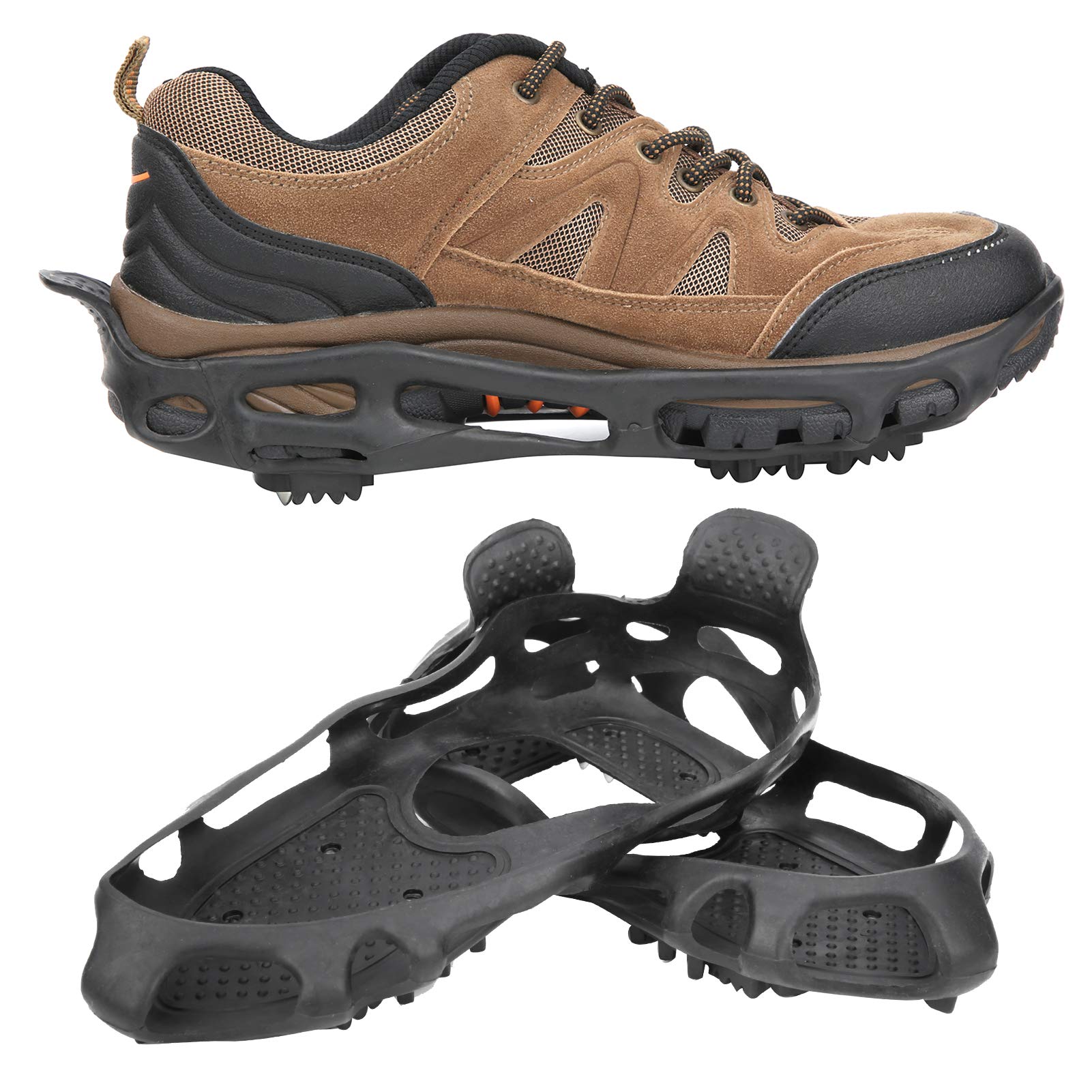 Keenso 24-Tooth Ice Climbing Crampons - Anti-Slip Spiked Grips for Hiking & Snow Trekking - Perfect for Mountaineering, Glacier Walking & Winter Outdoor Adventures