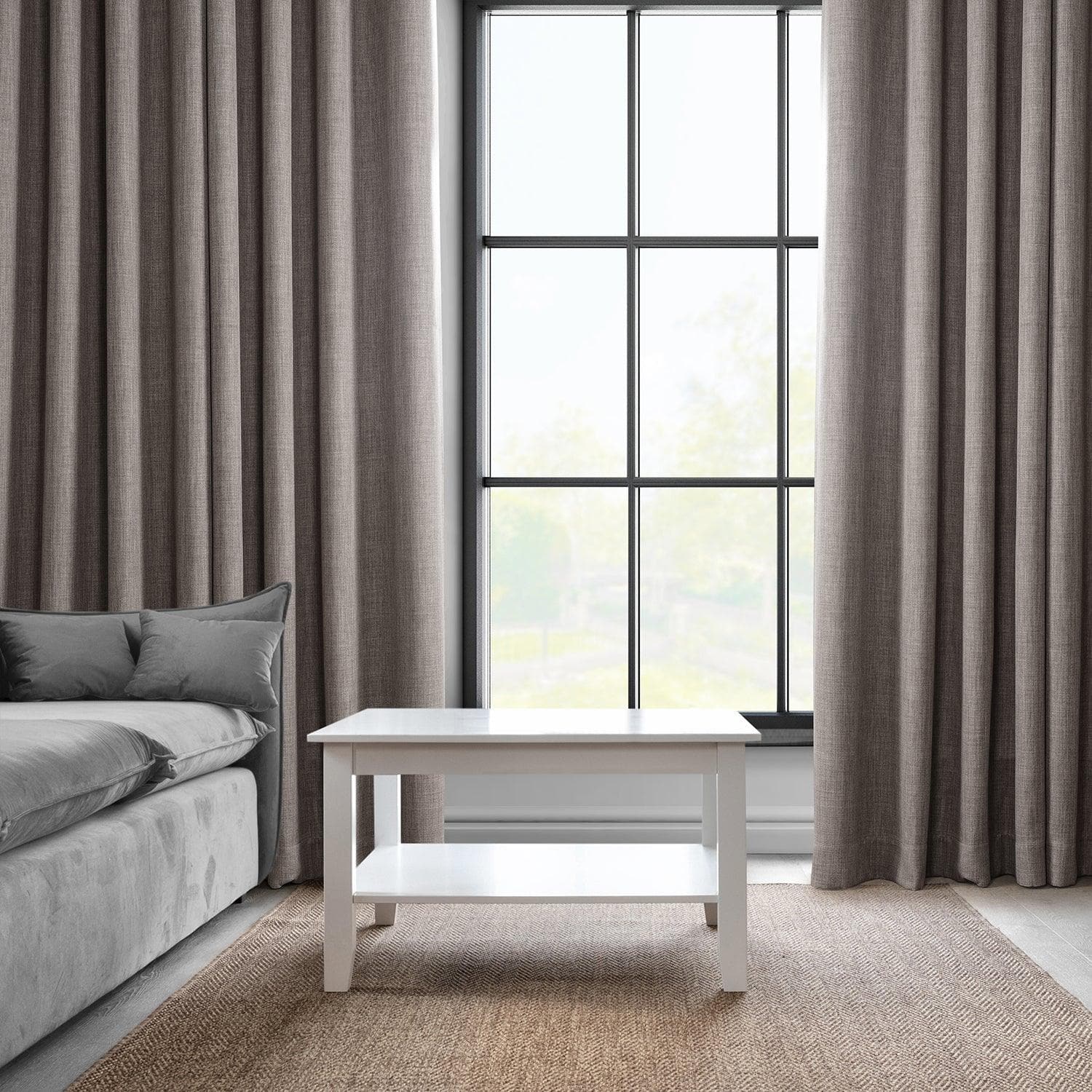 Luxury Mink Grommet Textured Faux Linen Blackout Curtains for Bedroom & Living Room - Noise Reducing Thermal Insulated Window Drapes for Home Decor