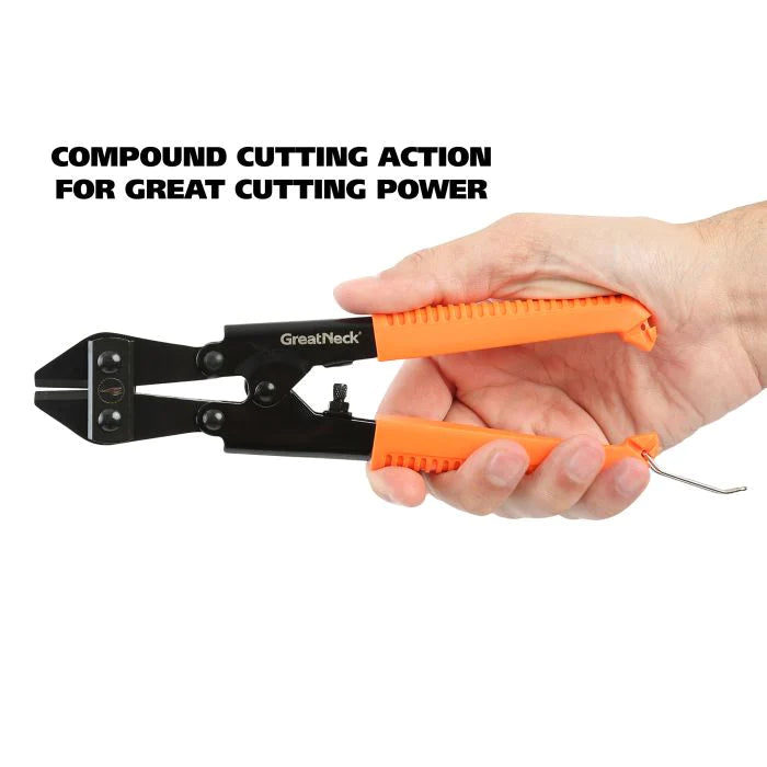 GreatNeck BC8 8-Inch Mini Bolt Cutters - Heavy Duty Steel Wire & Padlock Cutter for DIY, Home Repair, and Emergency Use