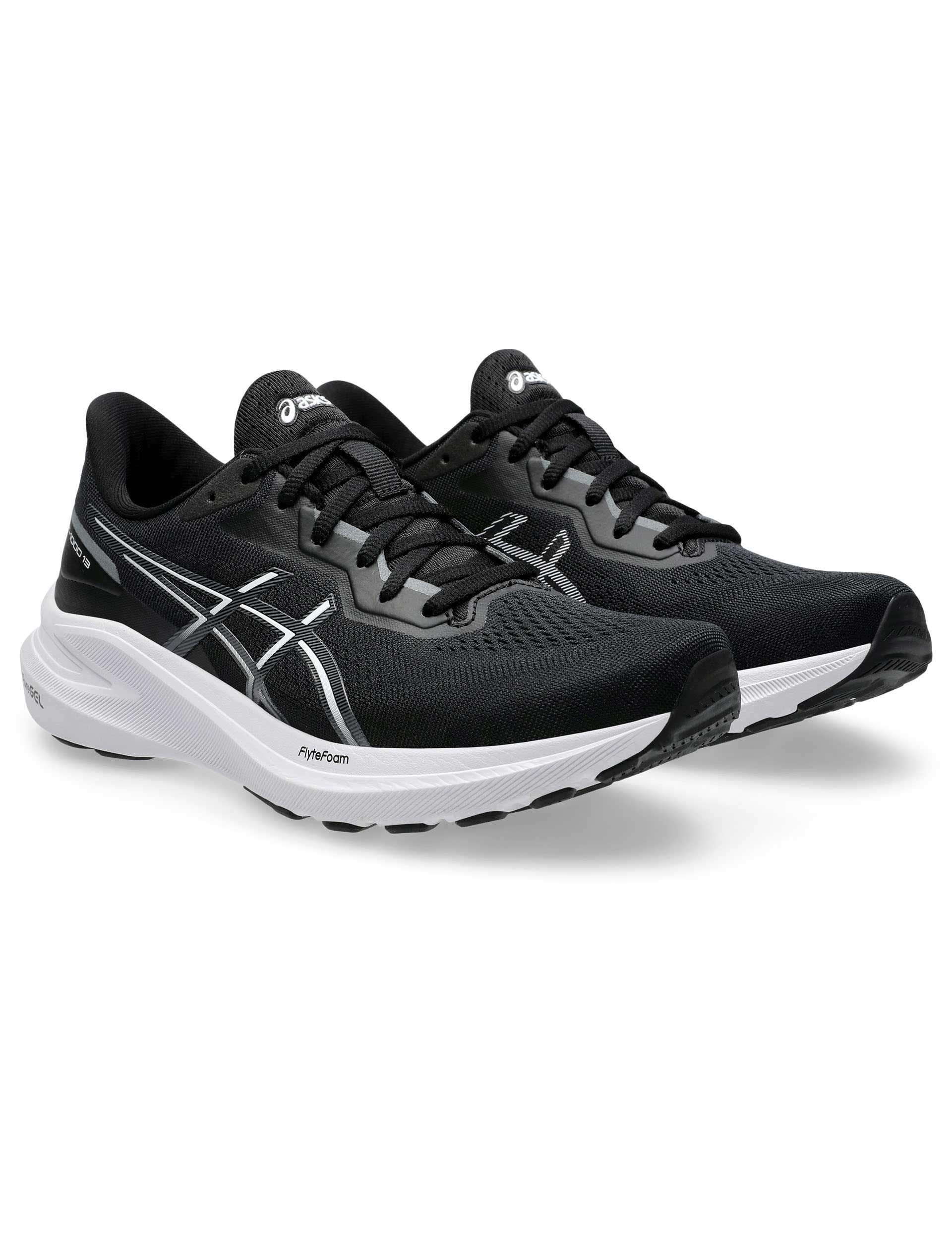 GT 1000 13 Running Shoes for Men - Black/White - Lightweight Athletic Sneakers for Jogging, Gym Workouts & Daily Wear