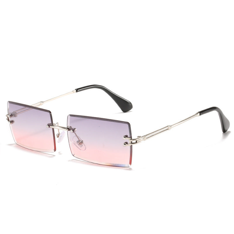 Stylish Rimless Square Sunglasses for Women - Trendy UV Protection Shades for Outdoor Activities & Fashion