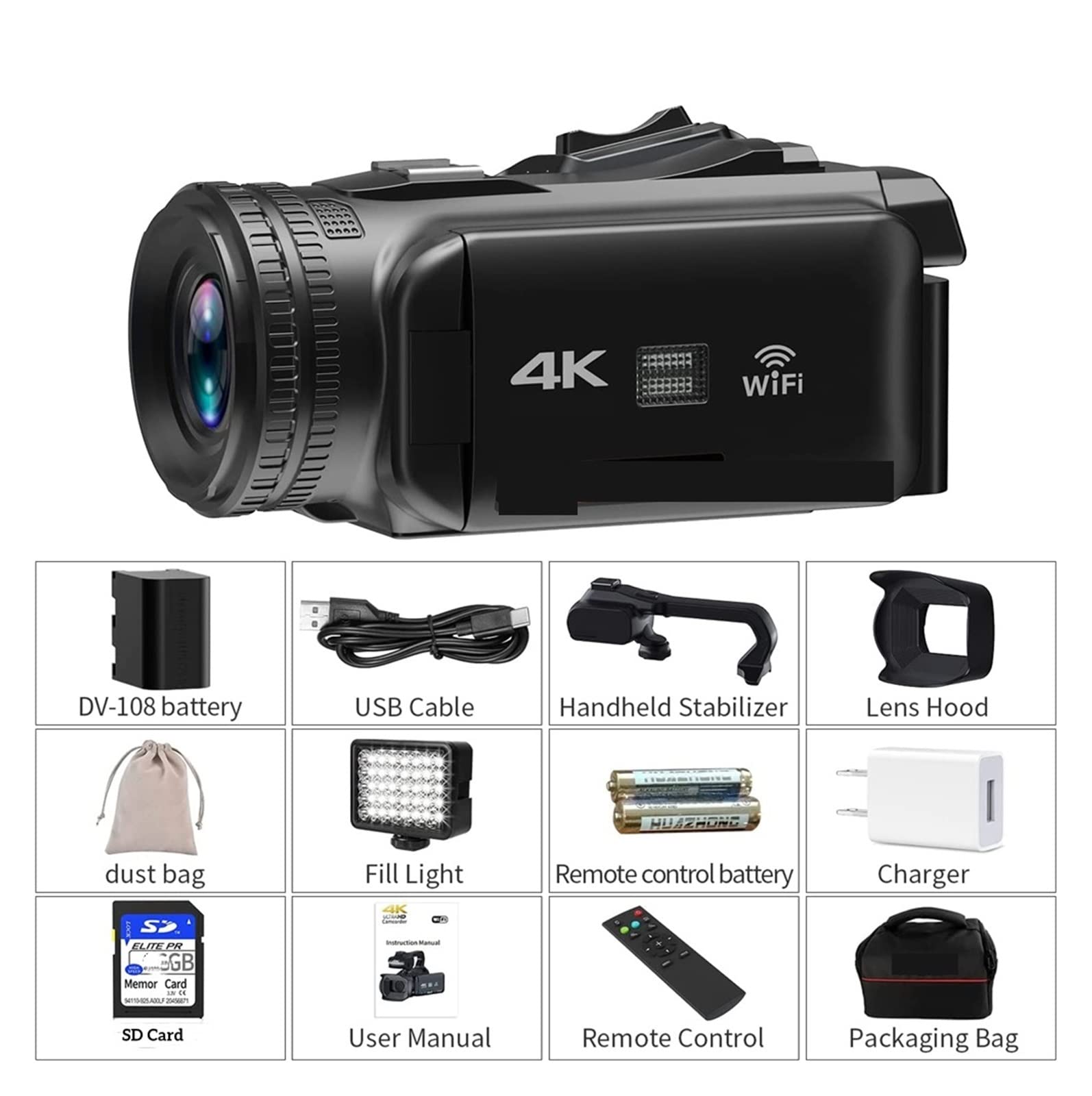 AUBEST 4K 60FPS 18X Zoom Digital Camcorder with Rotating Touch Screen - 64MP Vlogging Camera for YouTube Live Streaming, Webcam & Travel Recording (Includes 64GB SD Card) - Perfect for Content Creators, Travel Vloggers & Live Streamers