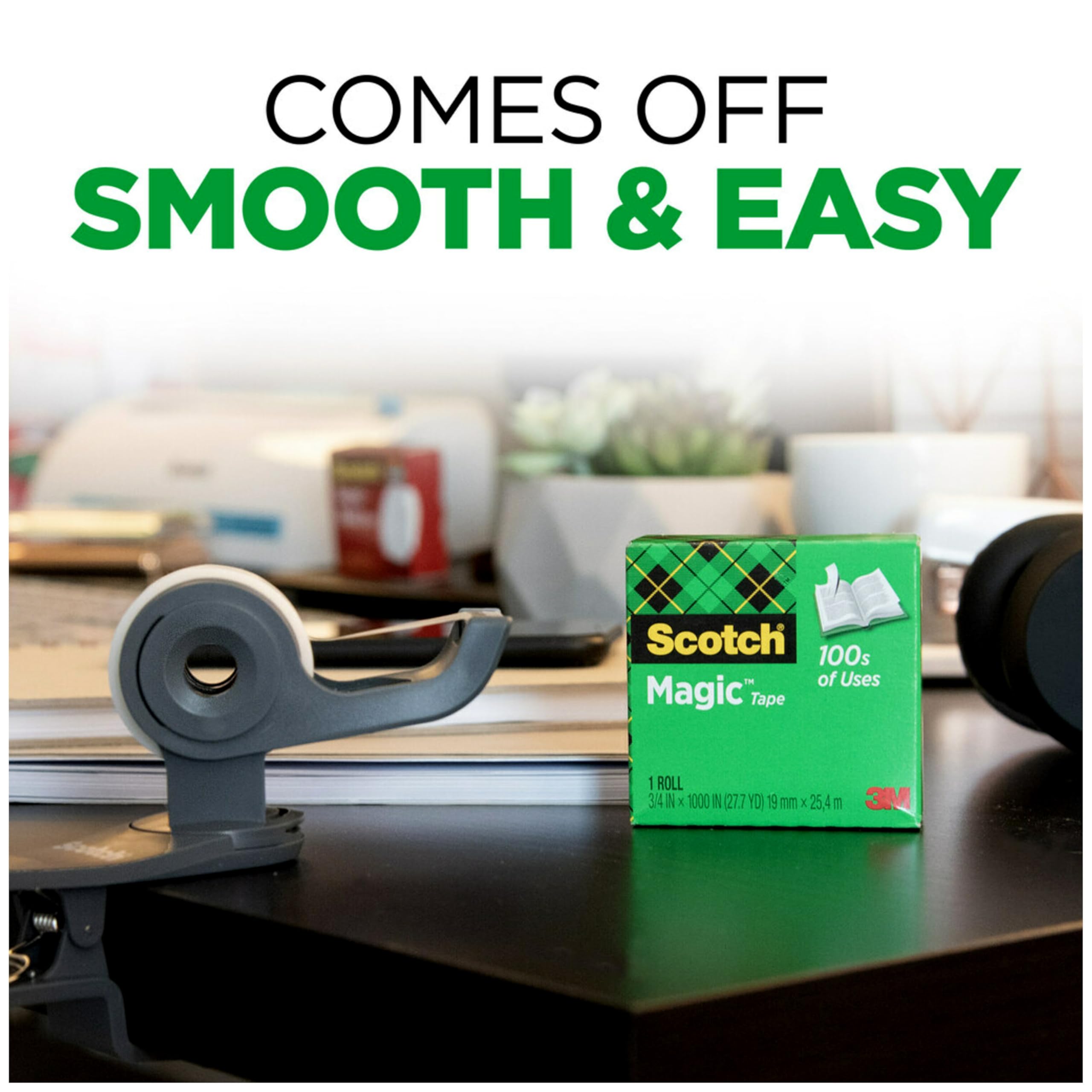 Scotch Magic Tape - Invisible & Removable Adhesive for Home Office, School, College & Classroom Supplies - 1 Roll - Perfect for Sealing Envelopes, Gift Wrapping & Craft Projects