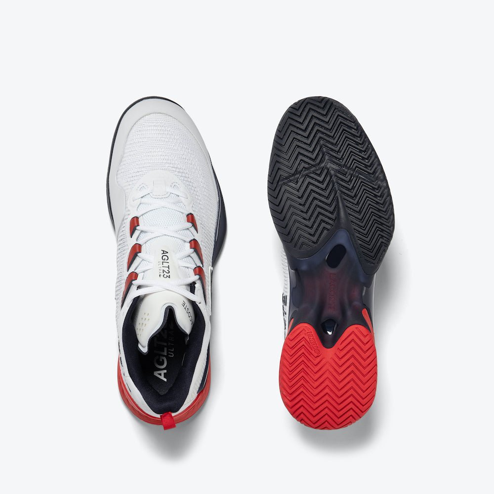 Lacoste AG LT23 Ultra Men's Tennis Shoes - White/Navy/Red | Lightweight & Durable Court Sneakers for Tennis, Casual Wear & Gym Training