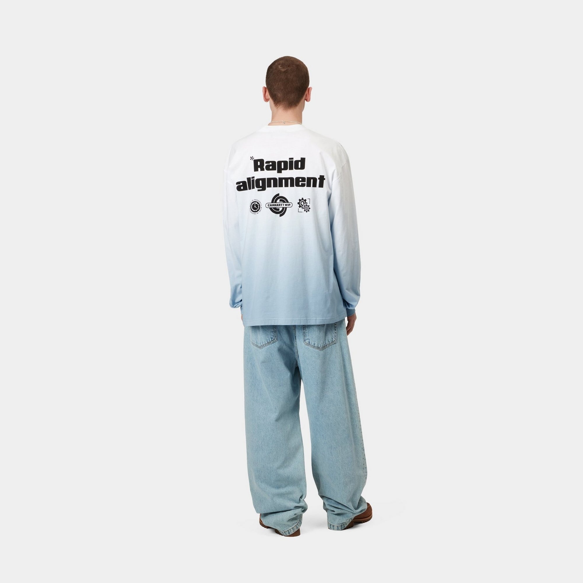 Premium Lightweight Long Sleeve T-Shirt for Men & Women - Soft Breathable Cotton Blend (White/Bluebird) - Perfect for Workouts, Casual Wear & Outdoor Activities