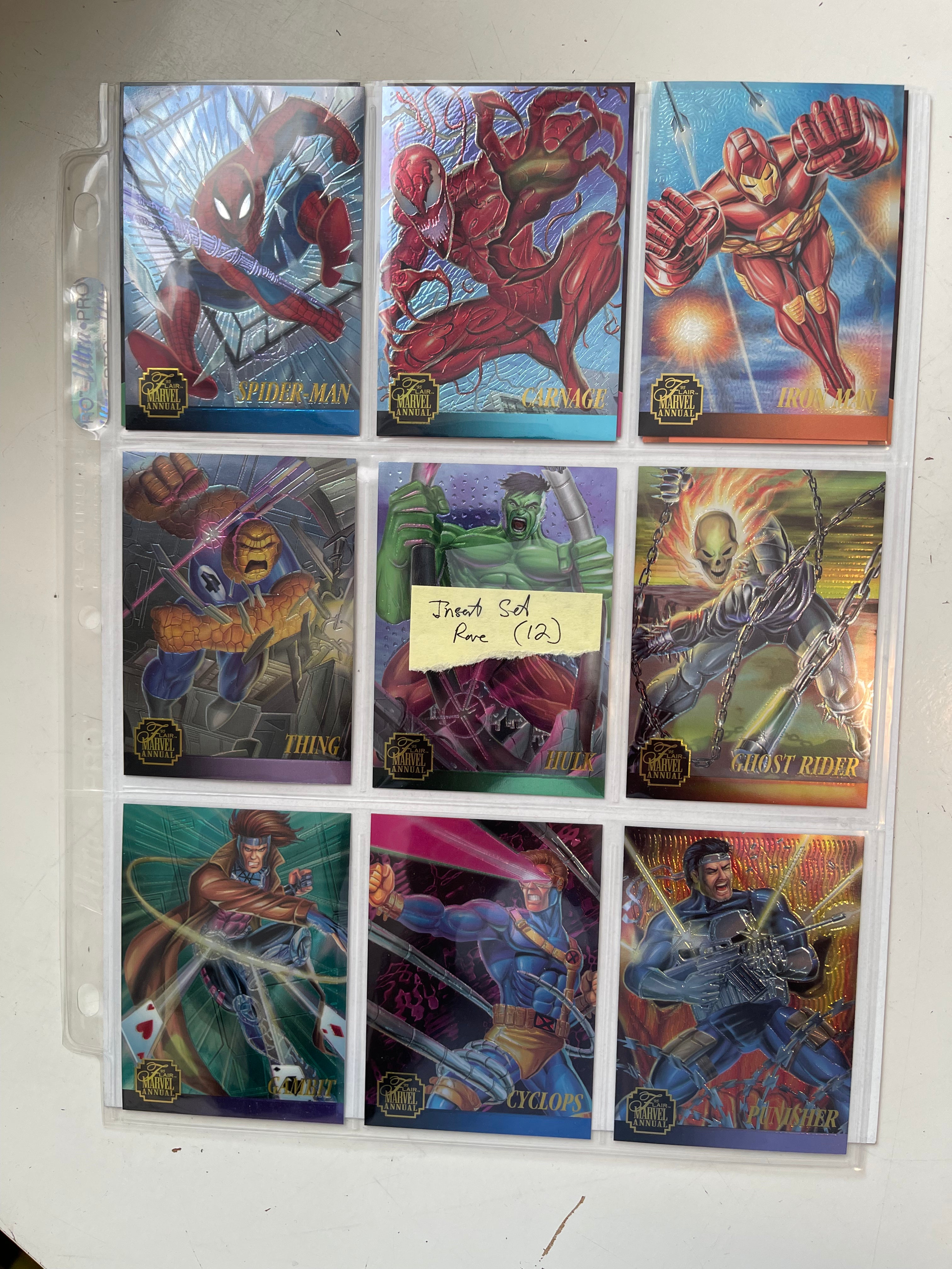 Marvel Annual 1995 Rare 12 Foil Insert Cards Set - Collectible Trading Cards for Marvel Fans & Comic Enthusiasts | Perfect for Display, Trading, and Investment