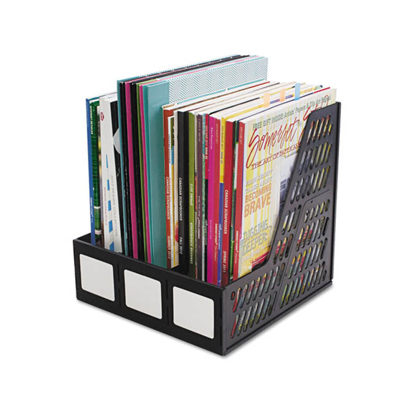 Black Magazine File Holder - Organize Office Documents, Books & Papers - Perfect for Home, Office & School Use