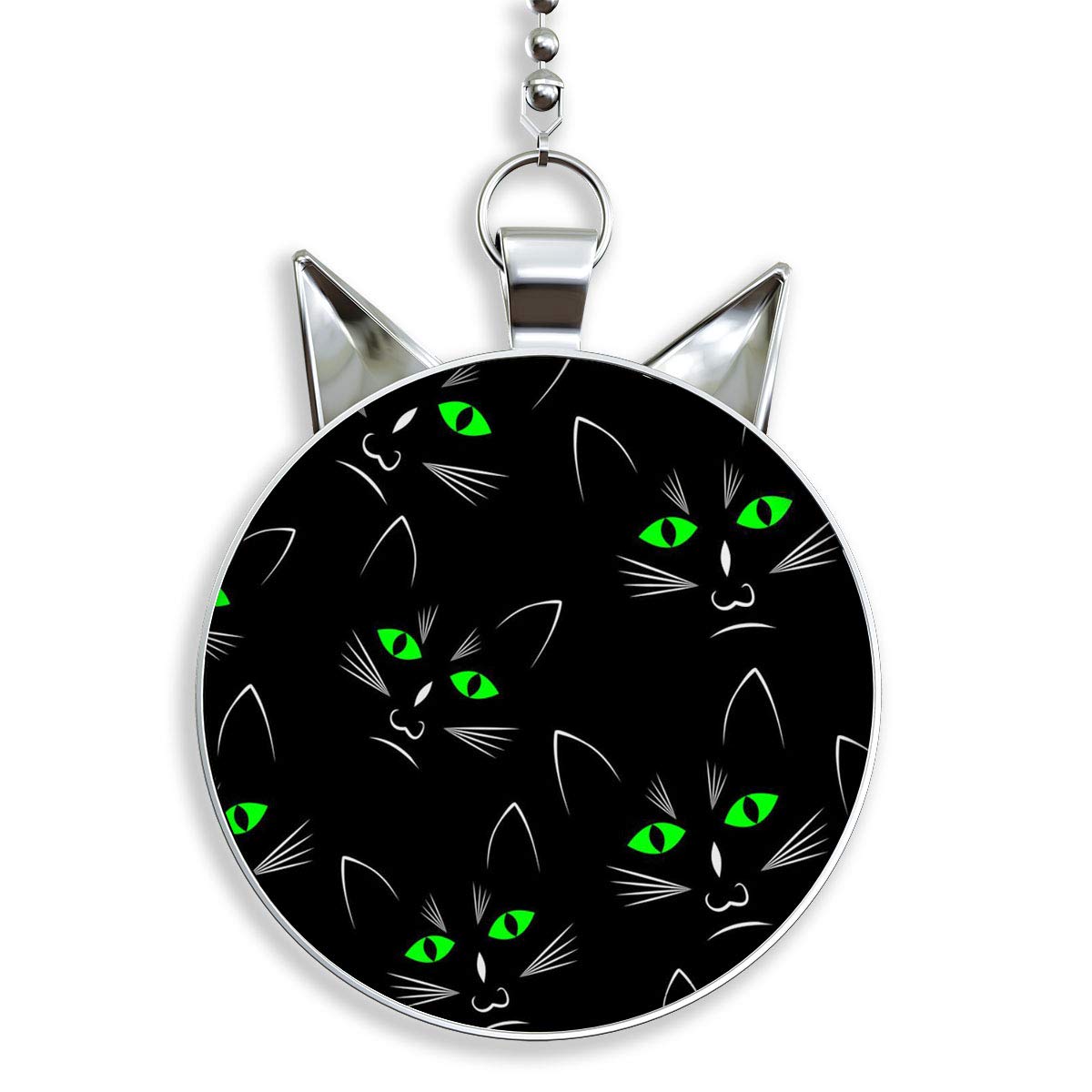 Black Cat Shaped Ceiling Fan Pull Chain & Light Switch Pendant - Decorative Home Accessory for Bedroom, Living Room, or Nursery