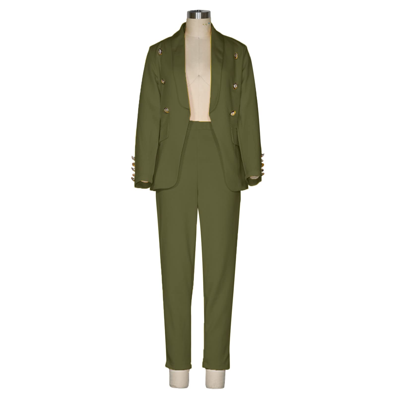 Women's Slim Fit Two-Piece Lapel Suit Set - Formal Office Business Attire with Long Sleeve Jacket & Trousers | Perfect for Work, Interviews & Professional Events