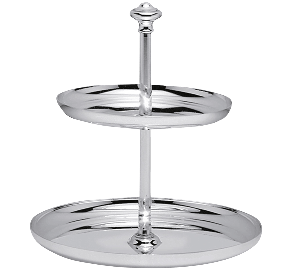 Silver Plated 2-Tier Pastry Stand - Elegant Dessert Display for Afternoon Tea, Wedding Buffets & Party Serving | Albi