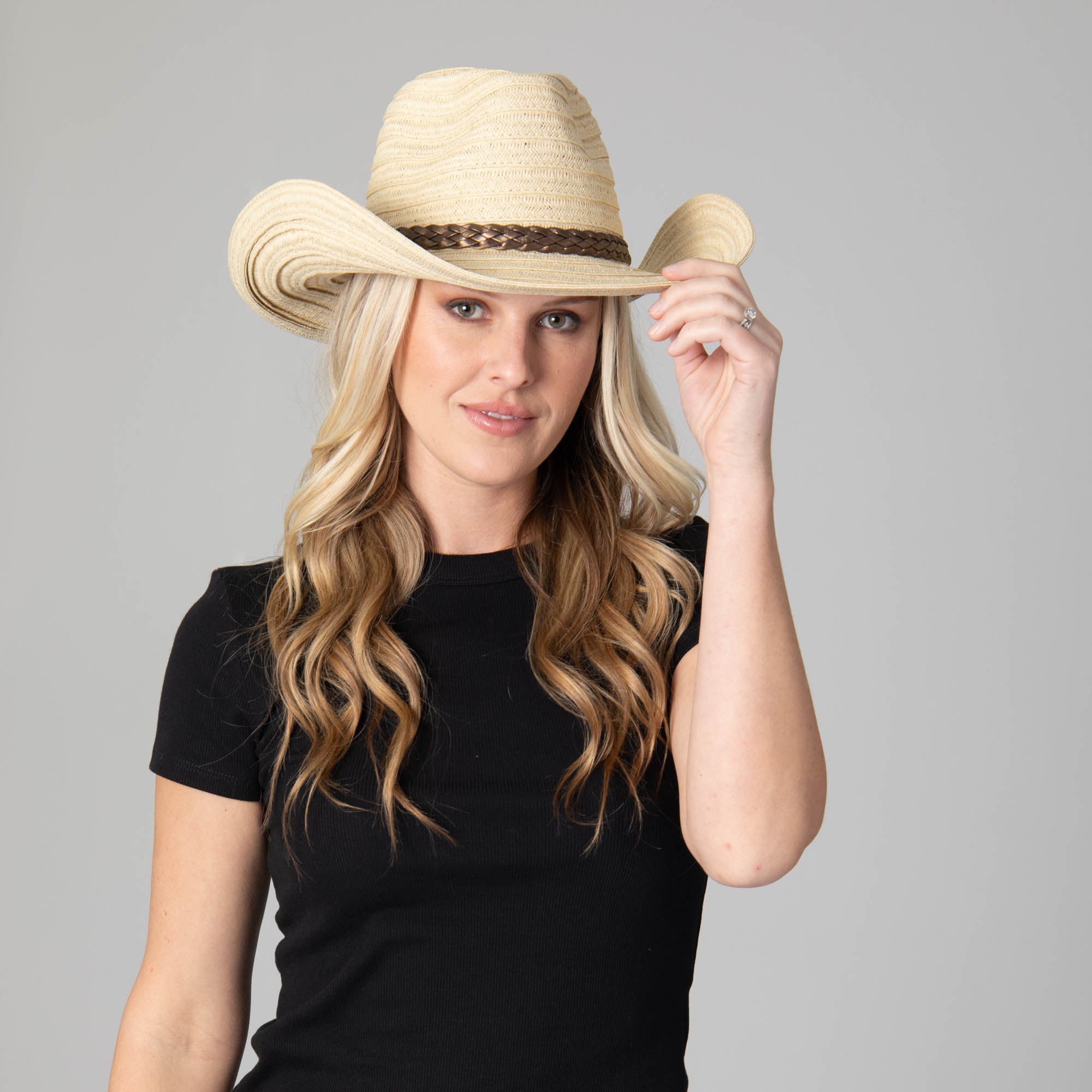 Storm Women's Pinched Crown Cowboy Hat - Western Fashion Accessory for Rodeo, Country Music & Outdoor Events