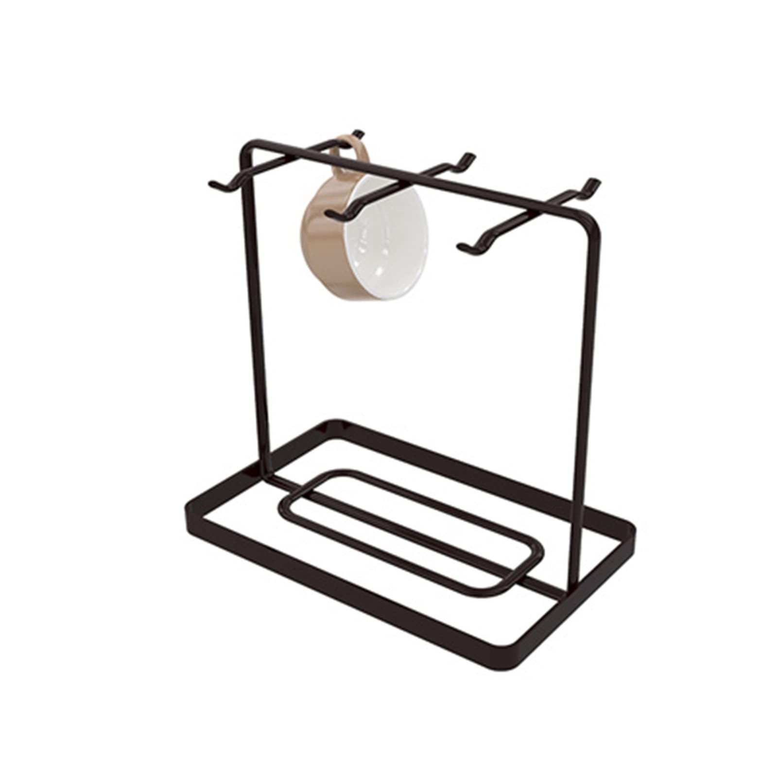 Sturdy Countertop Coffee Cup Holder with 6 Hooks - Mug Organizer Rack for Kitchen, Office & Bar - Perfect for Drying Glasses, Mugs & Hanging Utensils