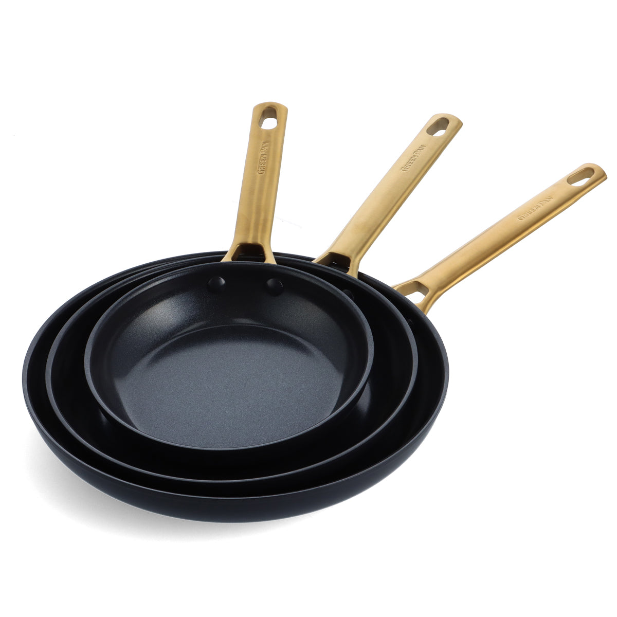 Premium Ceramic Nonstick Frypan Set - 8, 10 & 12 Inch Black Cookware for Healthy Cooking | Perfect for Frying, Sautéing & Everyday Meals
