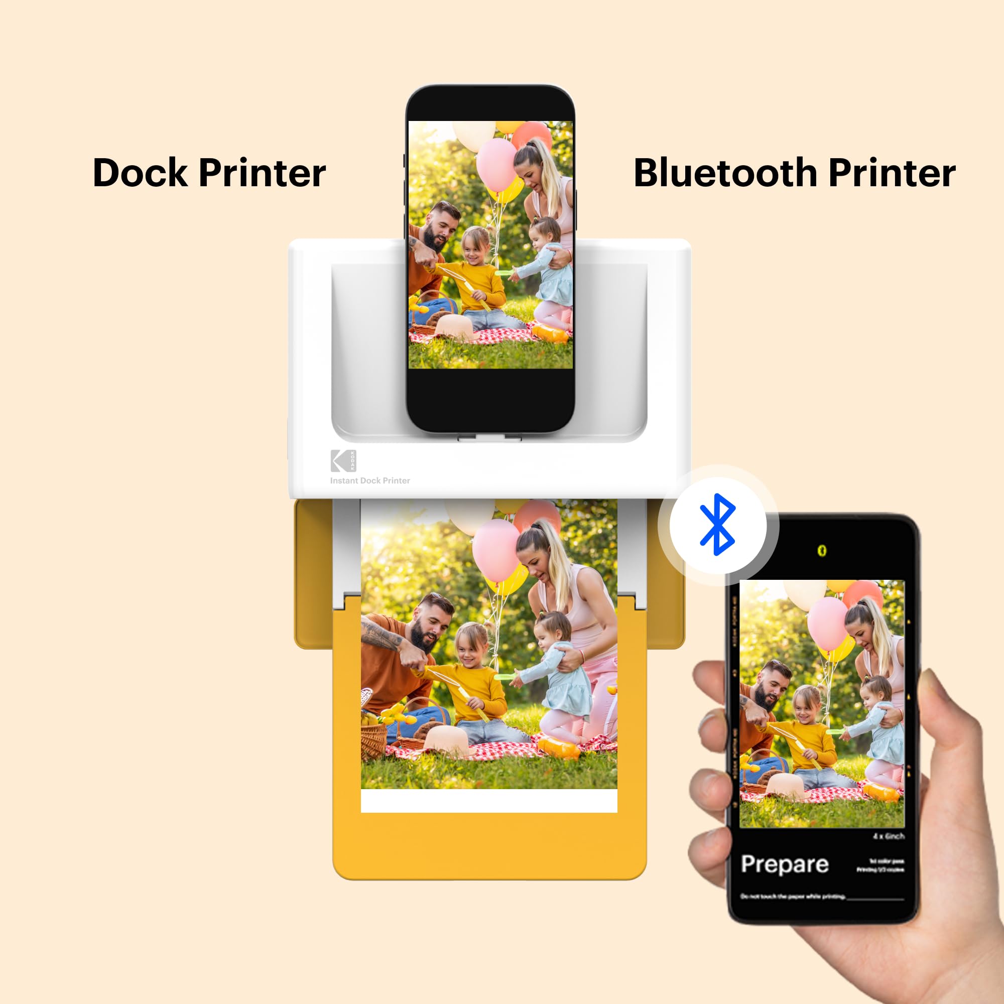 KODAK Dock Plus 4PASS Instant Photo Printer - Wireless Portable 4x6 Inch Photo Printer with 10 Sheets of Premium Photo Paper - Perfect for Travel, Parties, and Home Decor