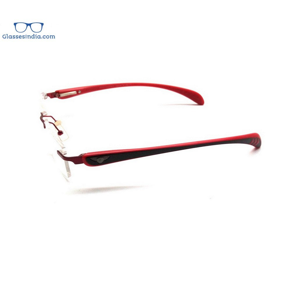 Blue Light Blocking Computer Glasses - Red Rimless PF2257RD for Eye Strain Relief | Gaming, Office Work & Screen Time Protection