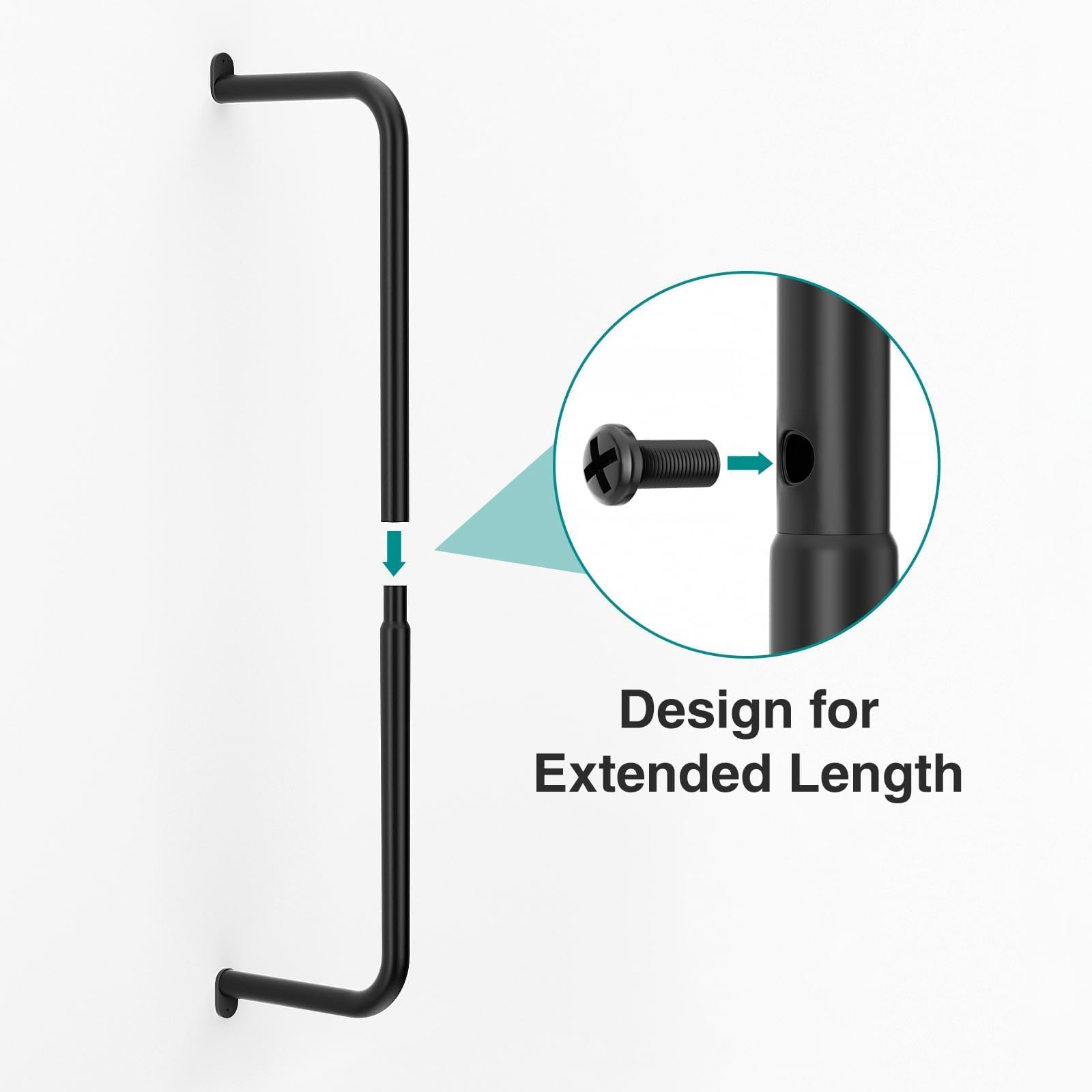 Stainless Steel Wall Mounted Towel Rack Holder for Bathroom - Holds 5 Large Rolled Towels - 22.78 Inch Black Matte Finish - Perfect for Spa, Gym & Luxury Home Decor