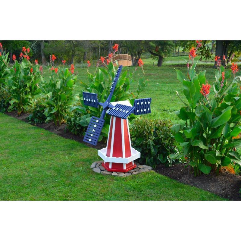 Dutch Windmill Outdoor Decor - Pressure Treated Wooden Garden Ornament for Yard, Patio & Lawn Decoration | Rustic Farmhouse Style Windmill for Backyard Landscape & Farm Theme Decor