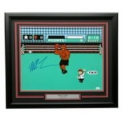Mike Tyson Autographed Blue Framed 16x20 Punch Out Boxing Photo with JSA COA - Perfect for Boxing Memorabilia Collectors & Man Cave Decor