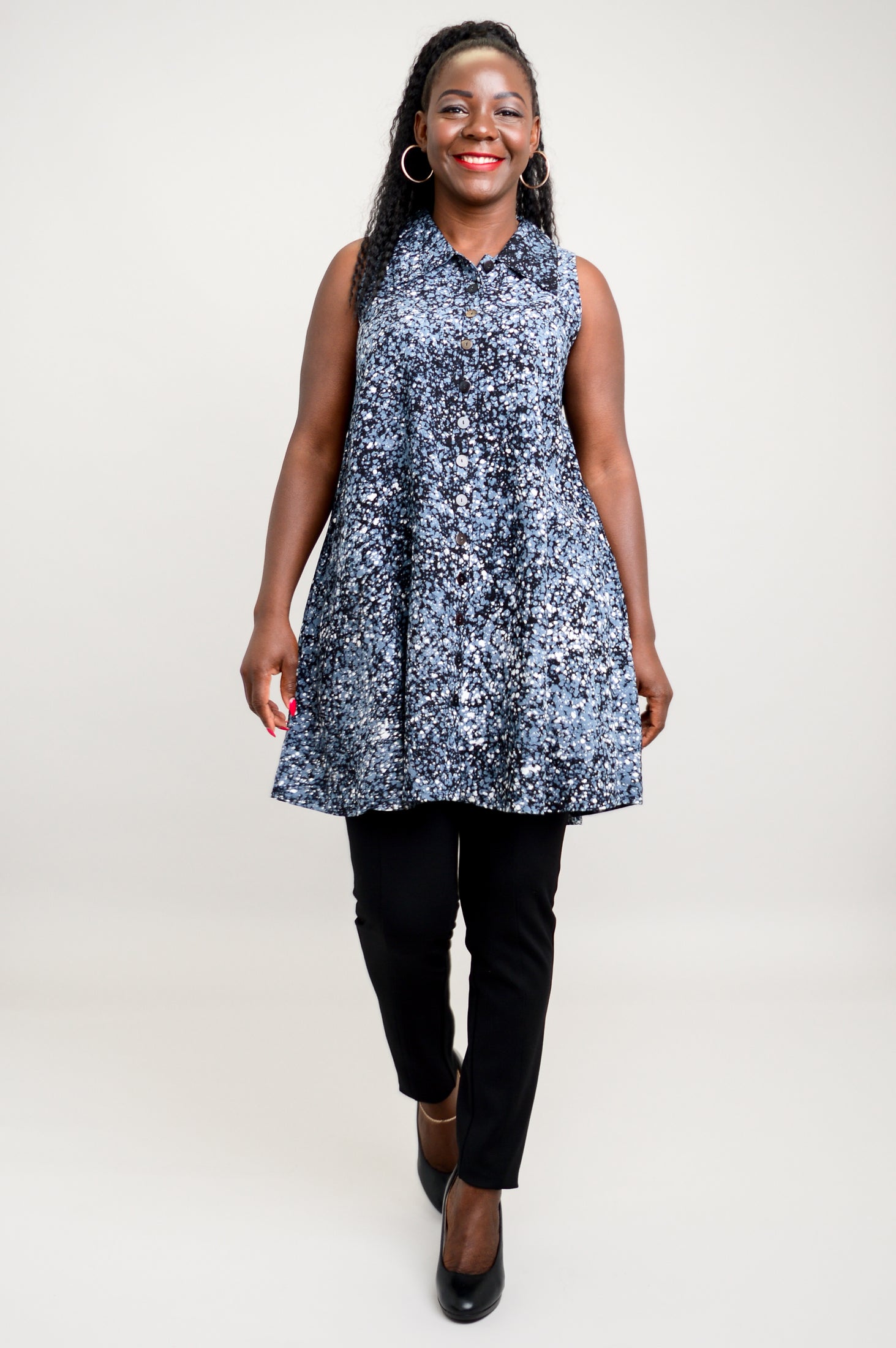 Cissy Tank Top for Women - Stylish Space Canvas Print Casual T-Shirt | Perfect for Summer Outfits, Beachwear & Everyday Fashion