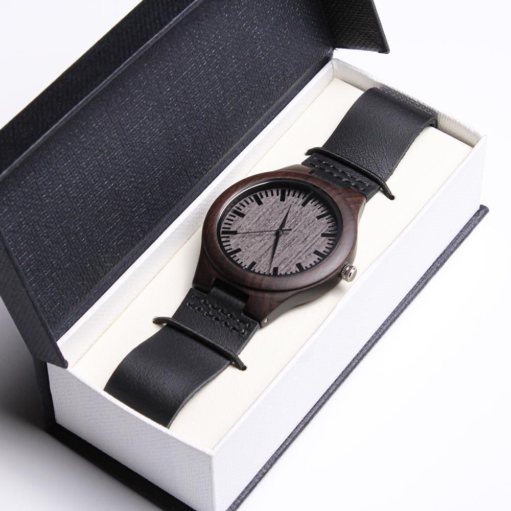 Handcrafted Sandalwood Engraved Watch for Men - Personalized Gift for Husband, Birthday, Christmas, Anniversary - Perfect for Formal Events & Everyday Wear