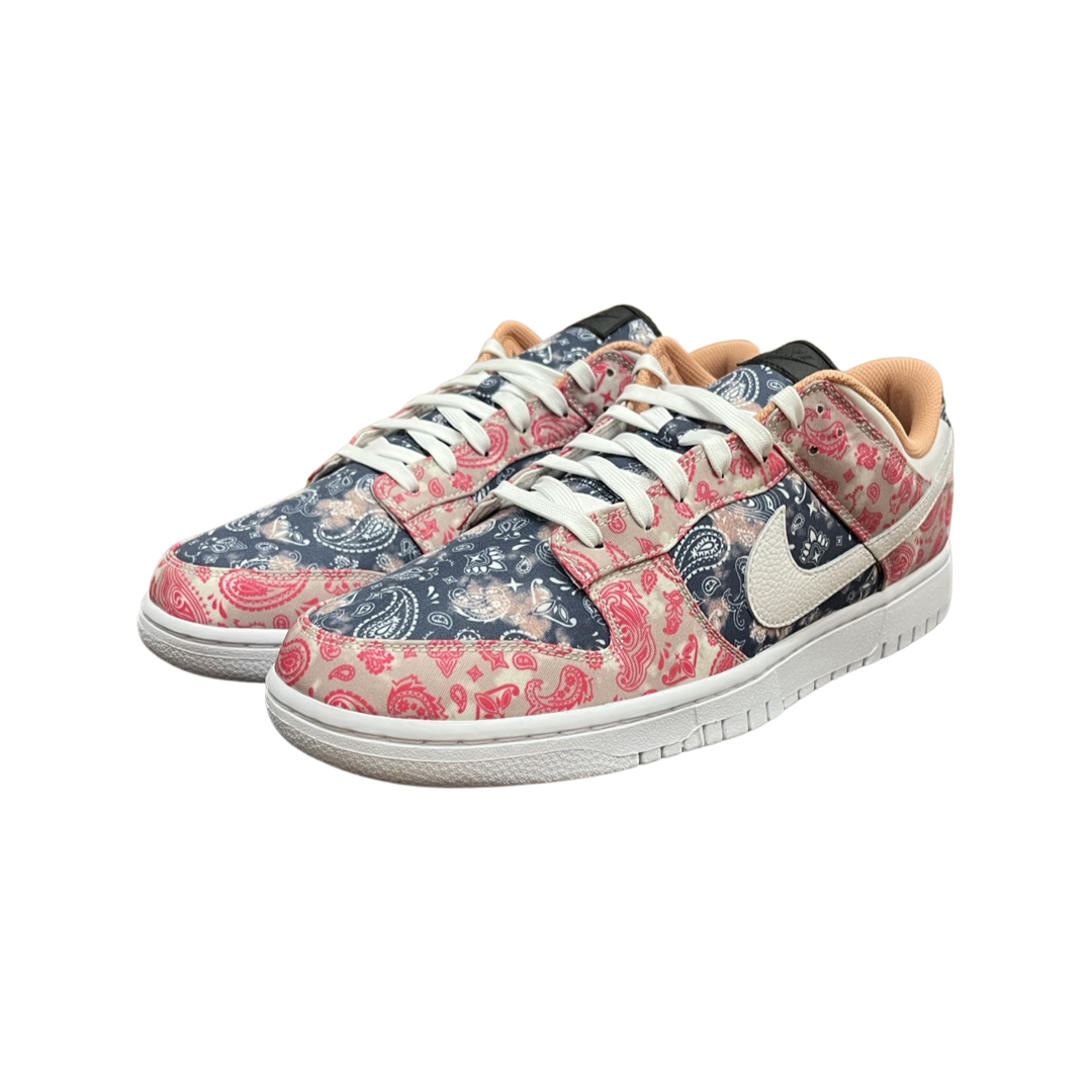 Custom Nike By You Dunk Low Paisley Multi-Color Sneakers - Personalized Basketball & Casual Shoes for Men & Women - Perfect for Streetwear, Gym & Everyday Fashion