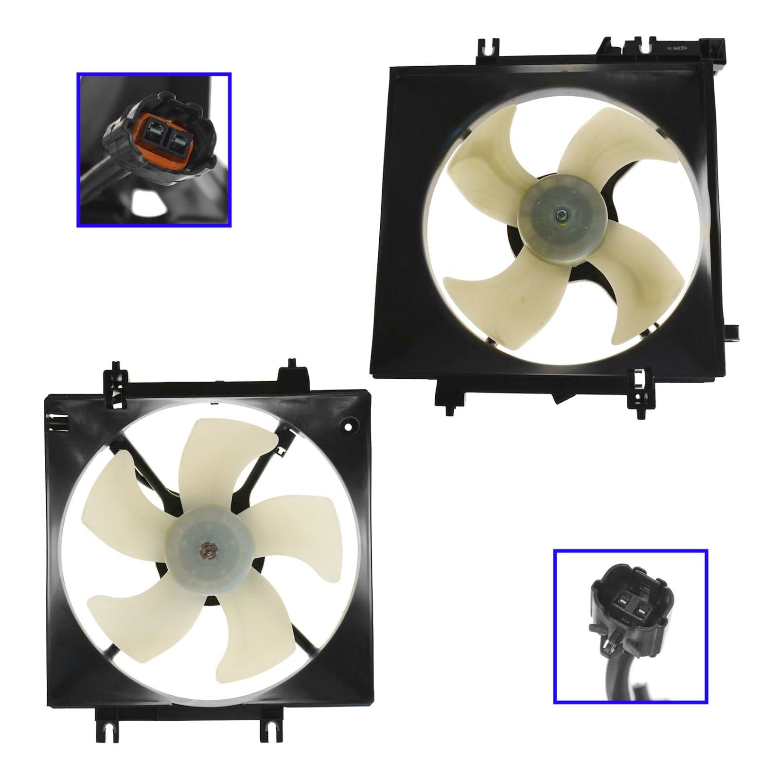 05-13 Subaru Legacy Outback Radiator AC Condenser Cooling Fan Assembly Pair - Perfect for Engine Cooling & AC System Performance | Ideal for Highway Driving & Hot Weather Conditions