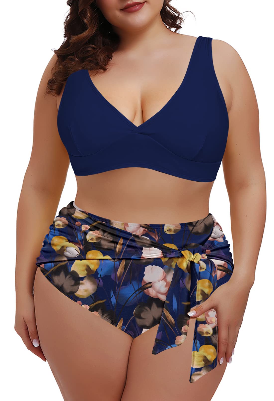 Plus Size High Waisted Bikini Set - Tummy Control Swimwear for Women | Beach & Pool Party