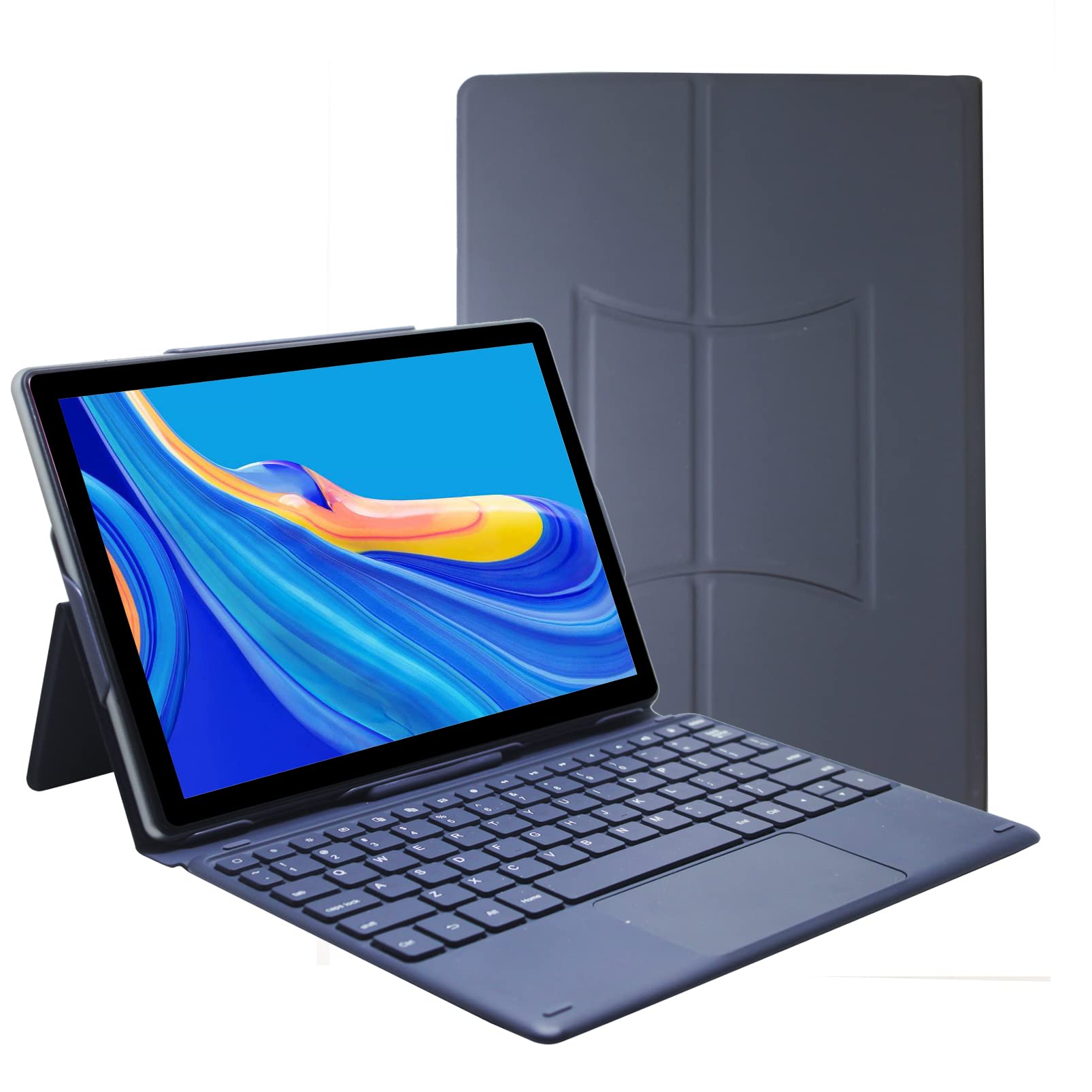 CWOWDEFU 10 Inch Android Gaming Tablet with Keyboard - Octa Core, 64GB Storage, 1080p Full HD INCELL Touchscreen, 2.4G/5G WiFi, GPS - Perfect for Gaming, Work & Travel