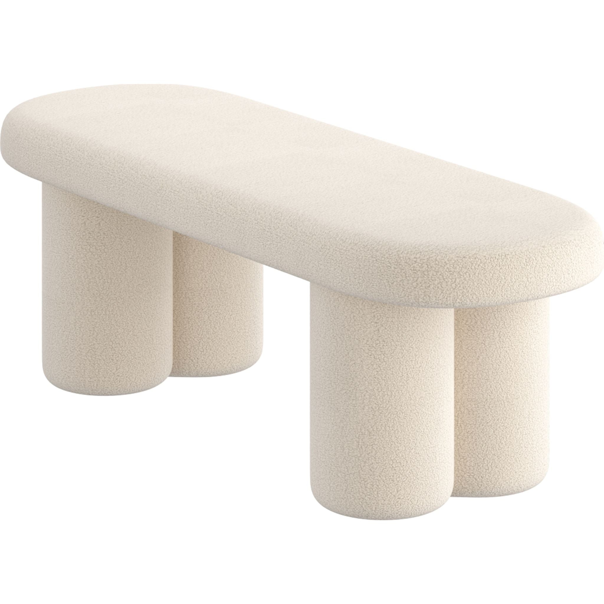 Azoro Bench - Warm Grey Upholstered Indoor/Outdoor Seating - Perfect for Patio, Garden, and Living Room Decor