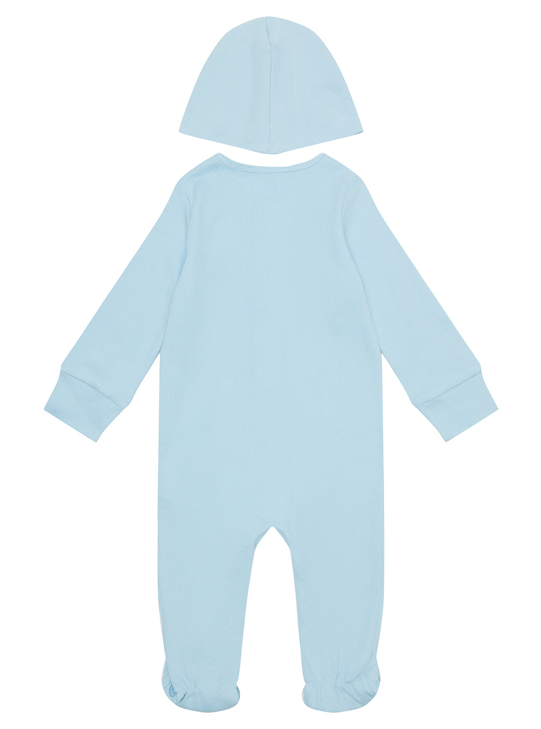 Light Blue Stretch Baby Overalls with Matching Hat (0-12 Months) - Soft Cotton Jumpsuit for Newborns & Infants | Perfect for Playtime, Photo Shoots & Everyday Wear