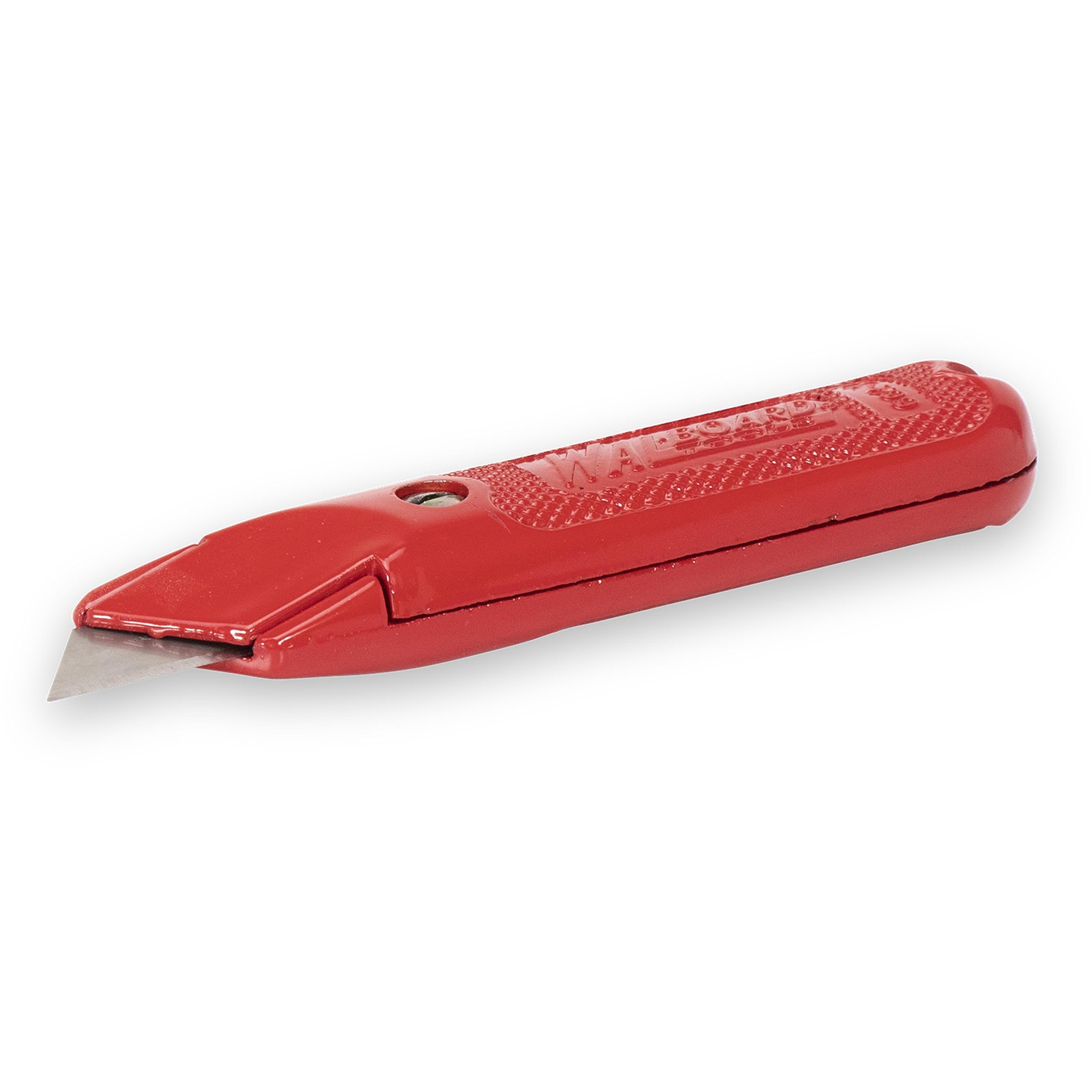 Premium Fixed Blade Utility Knife - Heavy Duty Die-Cast Zinc Aluminum Construction with Retractable Blade & Non-Slip Serrated Grip | Made in USA (Model 015-001) | Ideal for Camping, Hunting, Survival Kits & DIY Projects